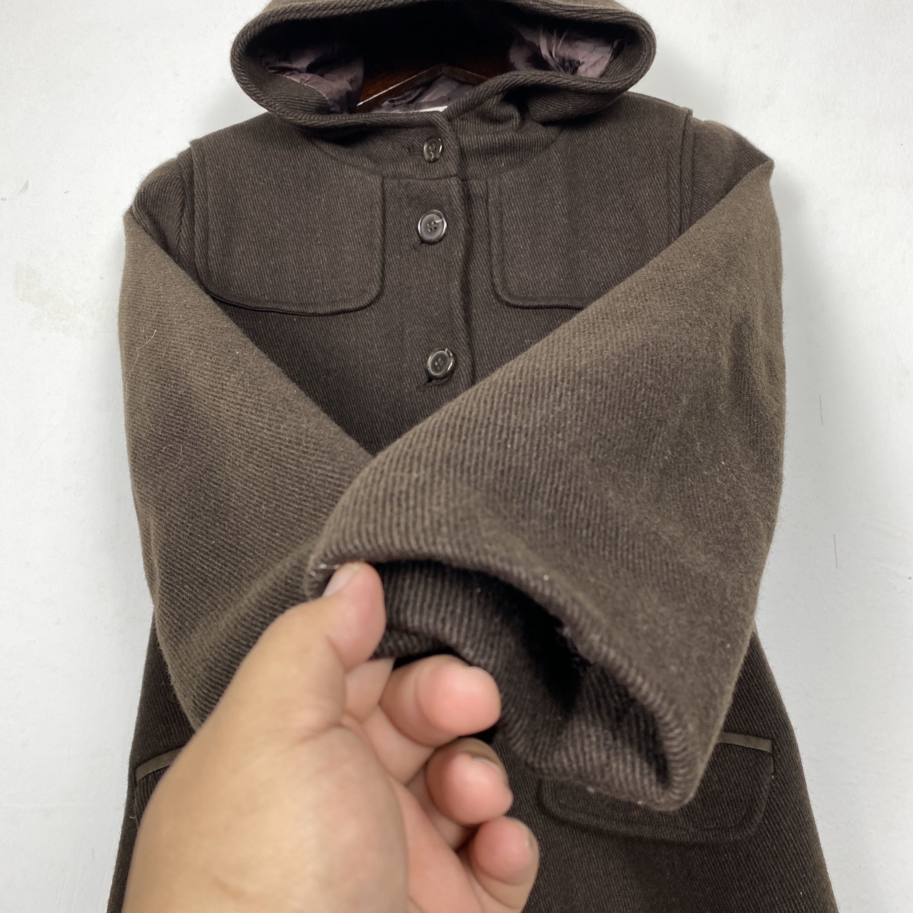 Vintage Vintage BLUE Duffle Coat Wool J0198 Size US XS / EU 42 / 0 - 4 Thumbnail