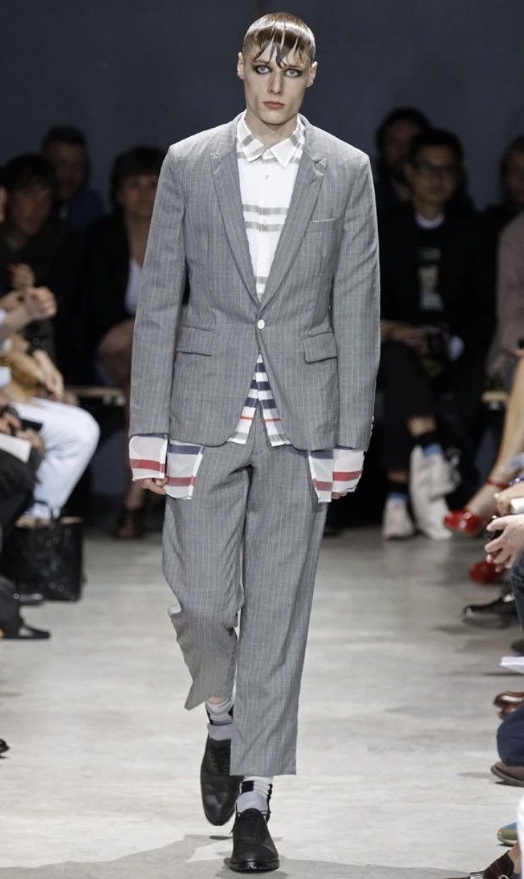 Comme des Garcons SS14 Grey Stripe Pants Size US 32 / EU 48 - 1 Thumbnail