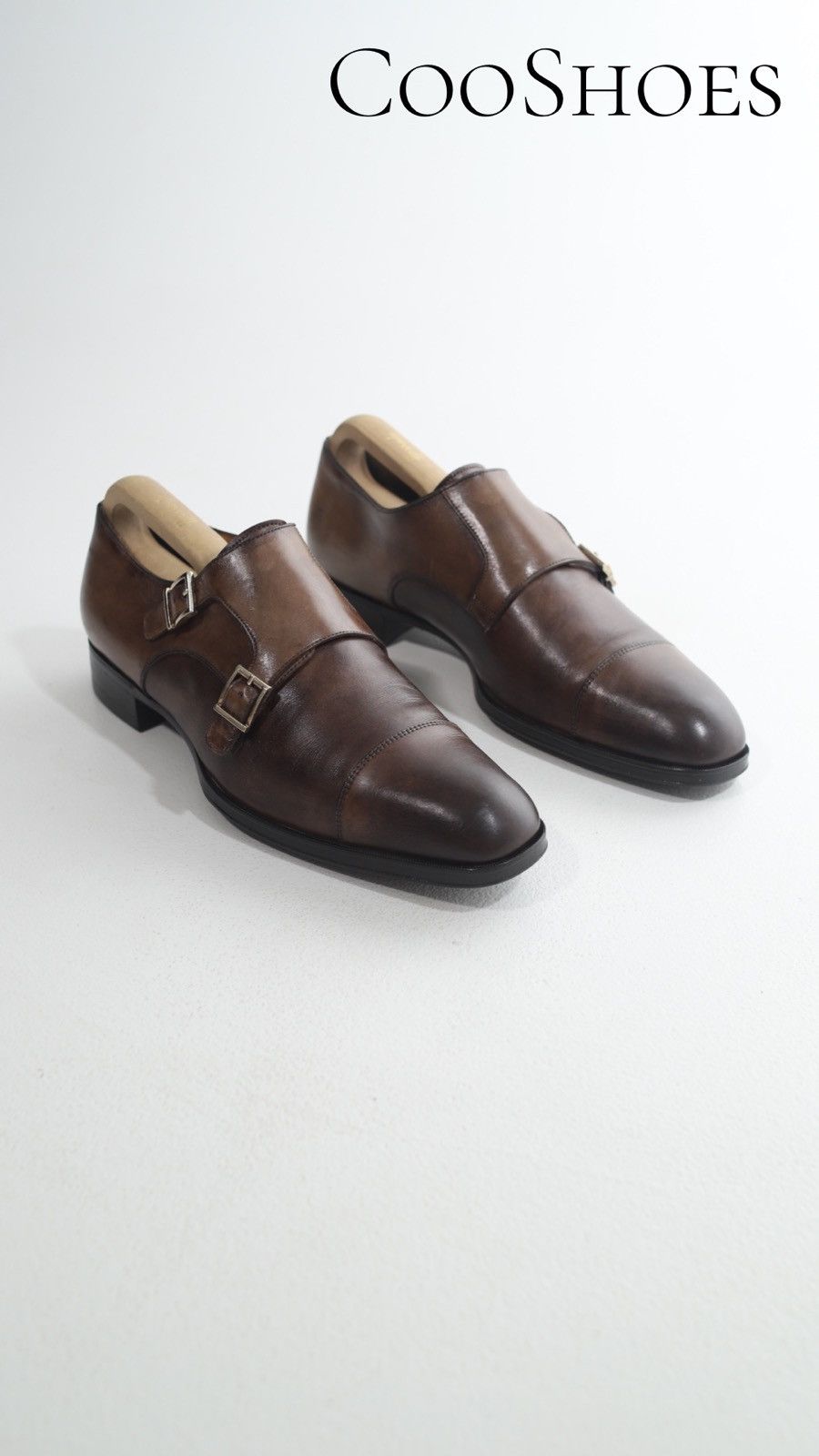 Santoni Santoni Double Monk Strap Leather Shoes | Grailed