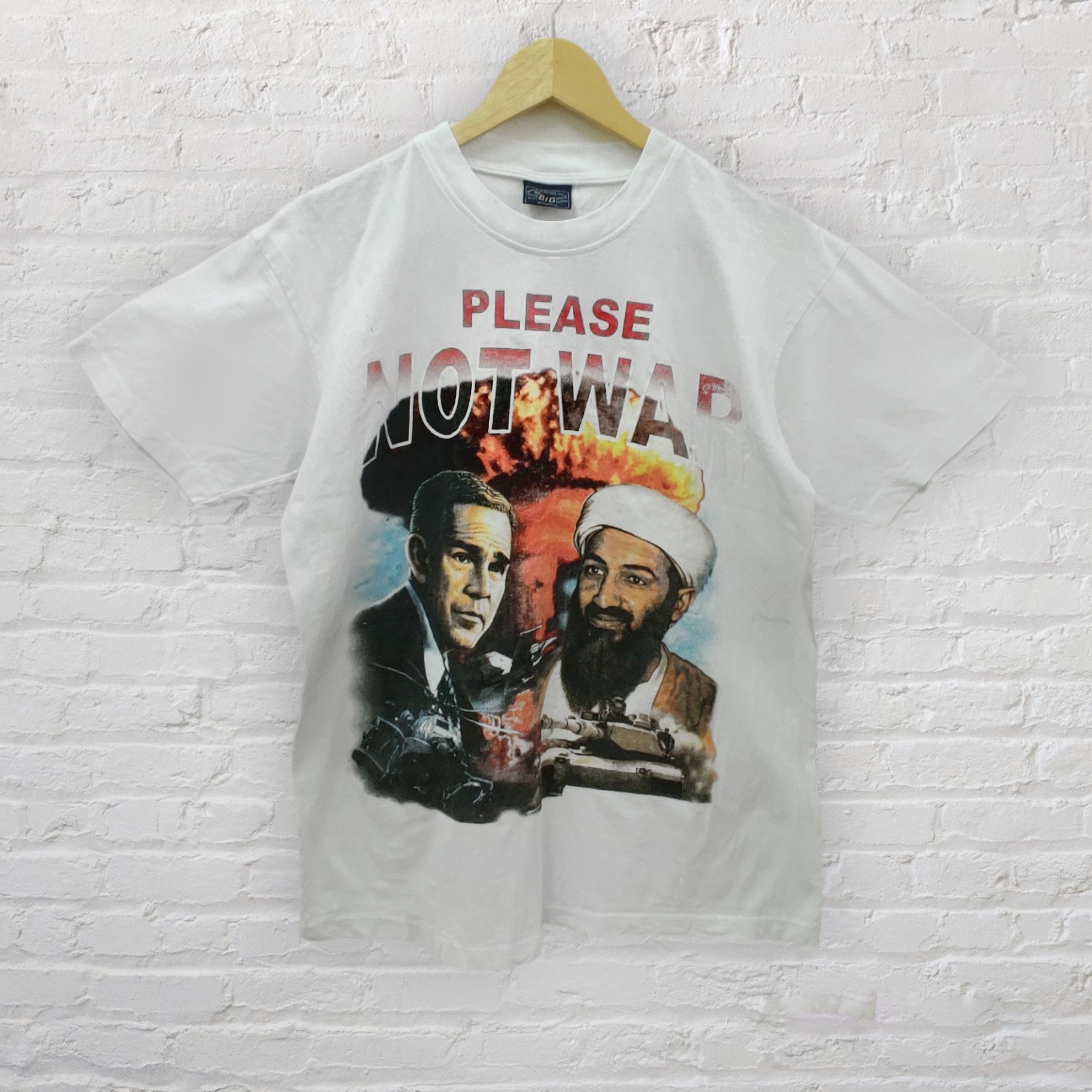 Rap Tees Vintage Y2K Bush x Osama please no war parody tee Size US L / EU 52-54 / 3 - 1 Thumbnail
