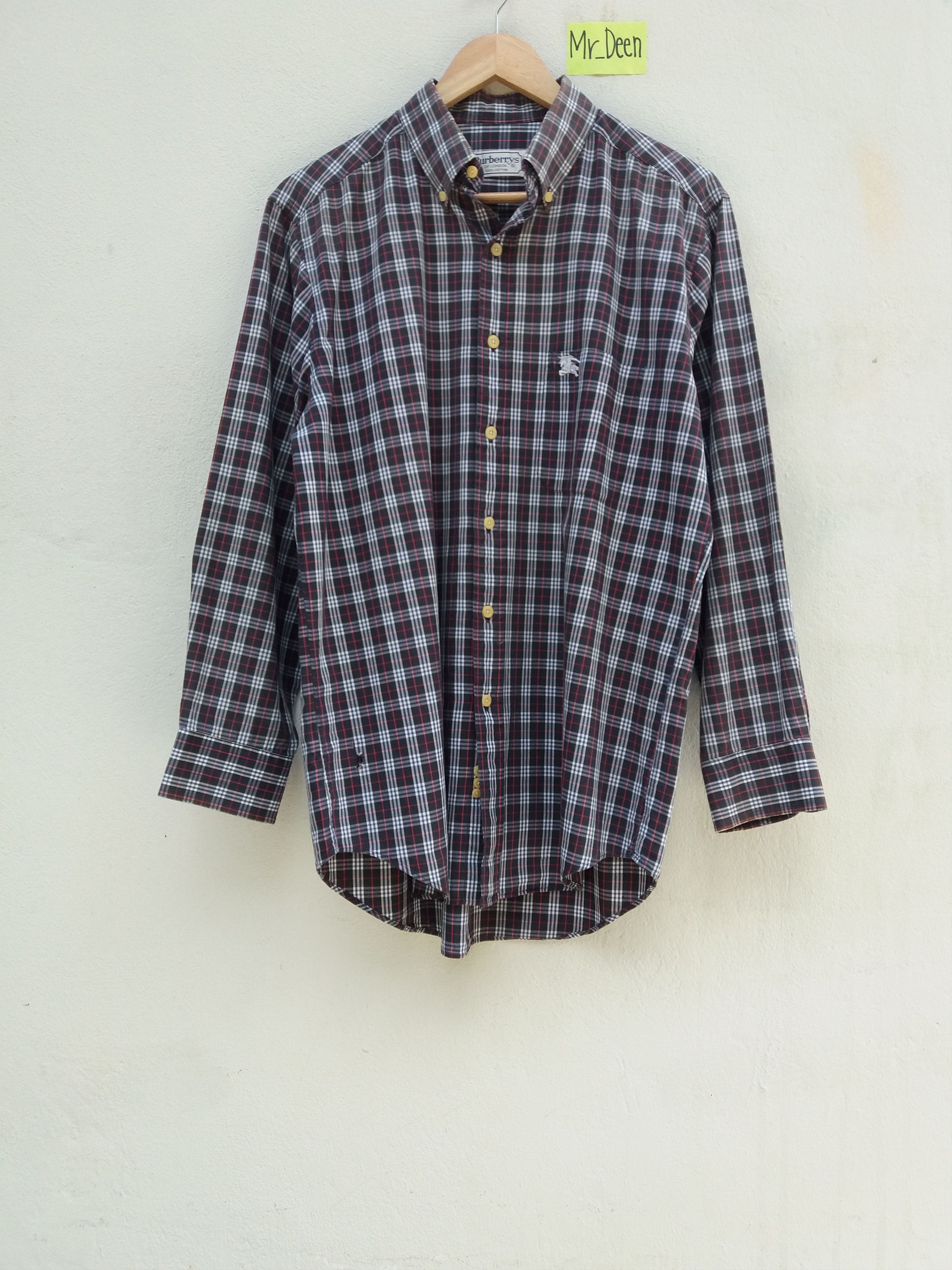 Burberry Vintage 90s Burberry Checkered Long sleeve Shirt Size US M / EU 48-50 / 2 - 1 Thumbnail