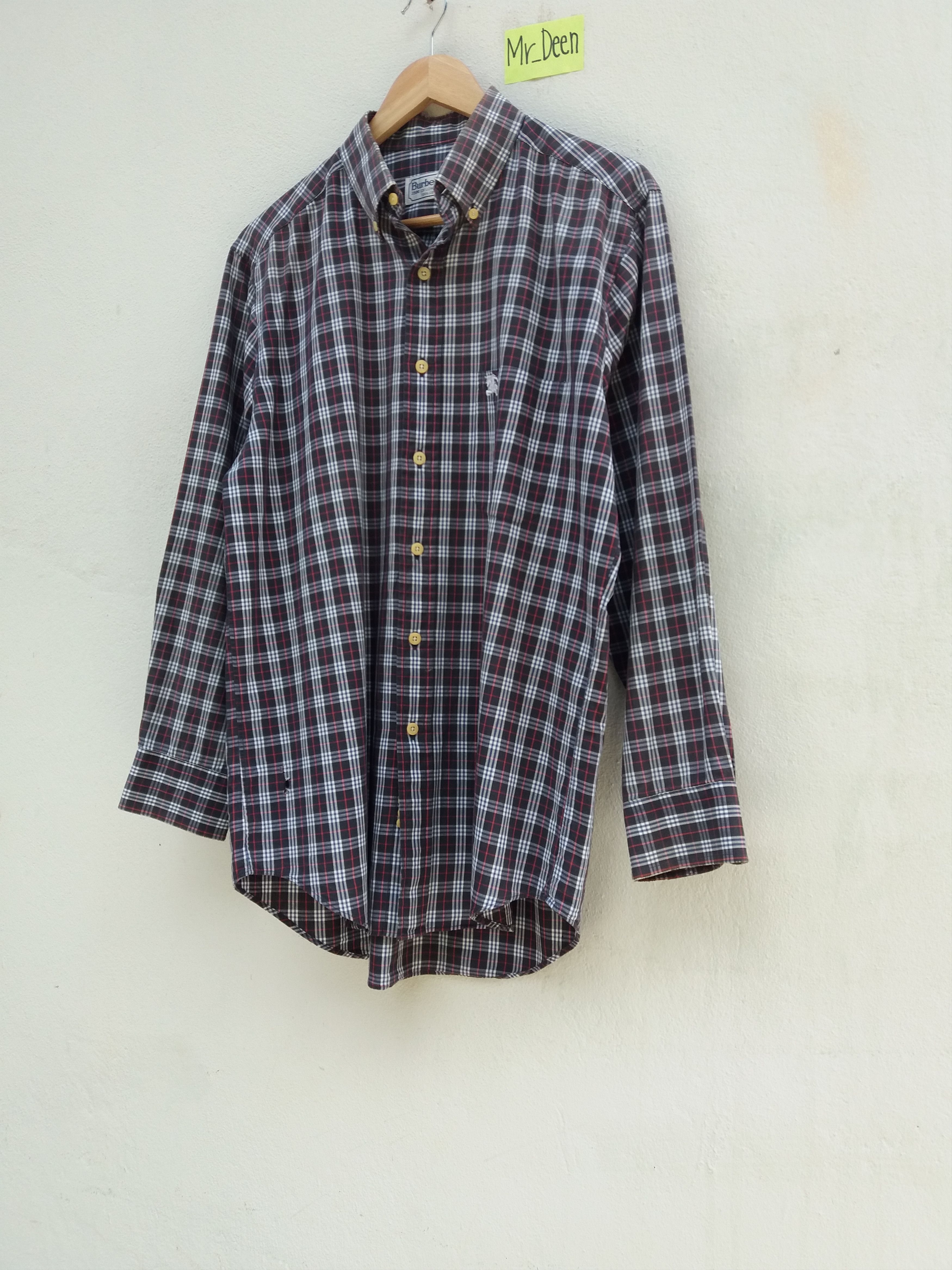 Burberry Vintage 90s Burberry Checkered Long sleeve Shirt Size US M / EU 48-50 / 2 - 2 Thumbnail
