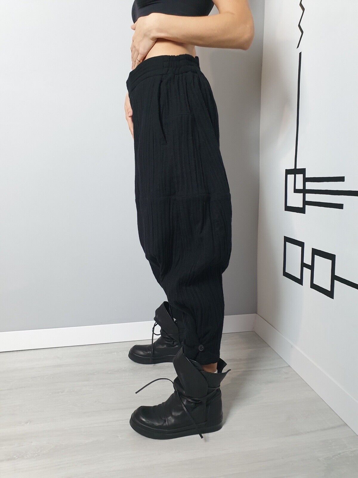 Aleksandr Manamis Aleksandr Manamis Trousers Unisex Pants Black Size 36/S/M Size 30" / US 8 / IT 44 - 3 Thumbnail