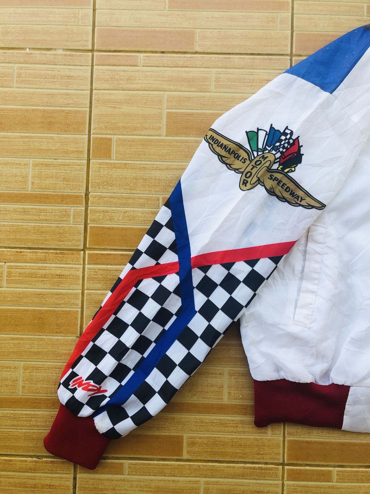 NASCAR 💥Indy 500 All Over Print Satin Style Jacket Indianapolis Size US S / EU 44-46 / 1 - 3 Thumbnail
