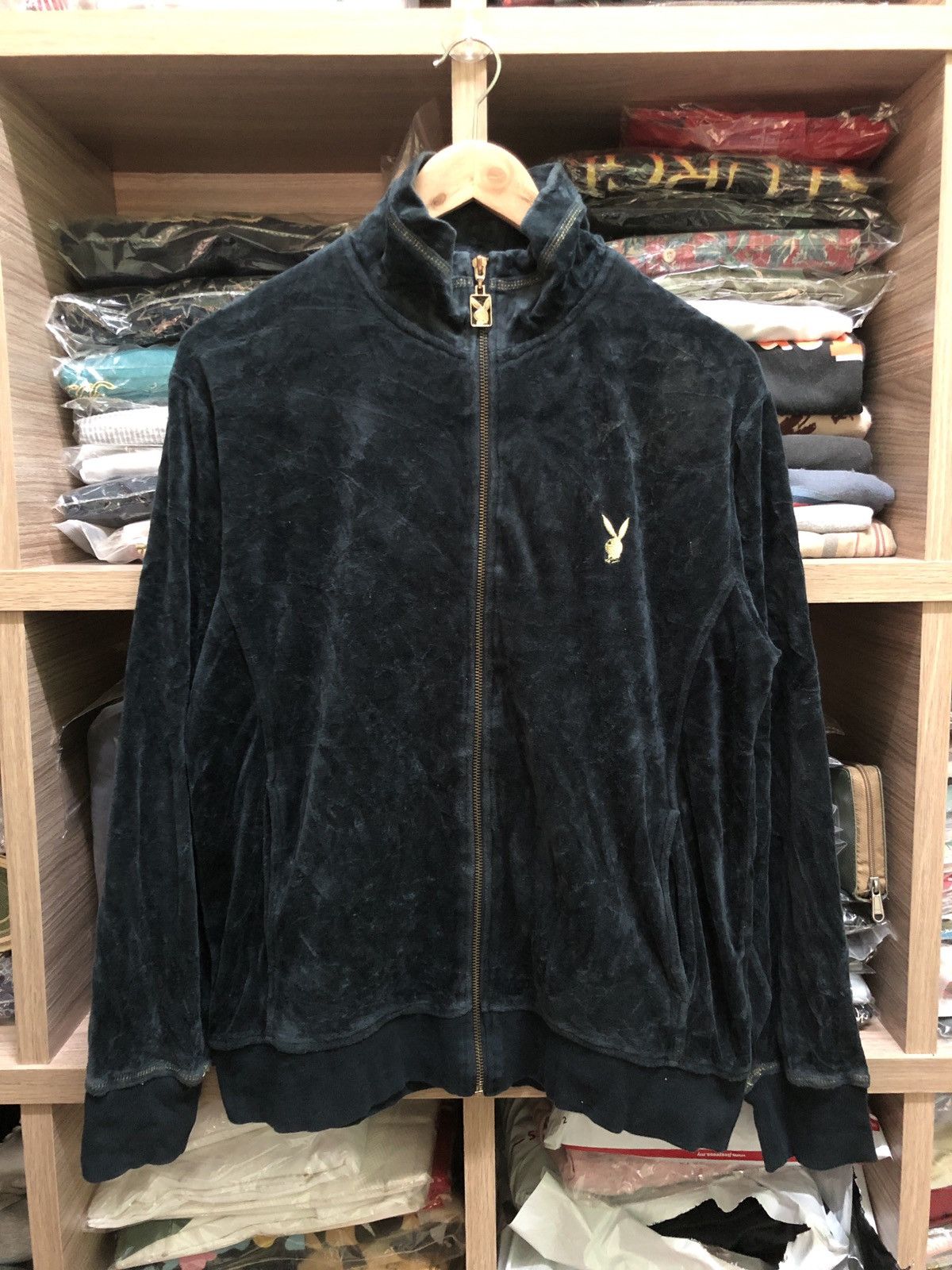 Playboy Playboy Entertaiment For Men Velour Velvet Bomber jacket Size US L / EU 52-54 / 3 - 2 Thumbnail