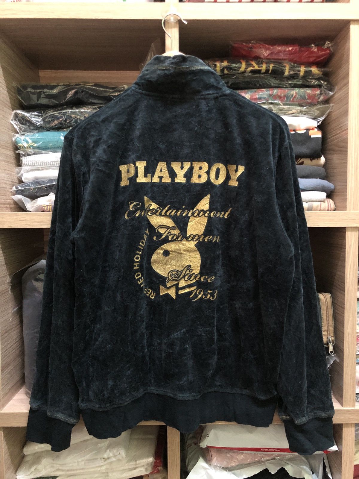 Playboy Playboy Entertaiment For Men Velour Velvet Bomber jacket Size US L / EU 52-54 / 3 - 1 Thumbnail