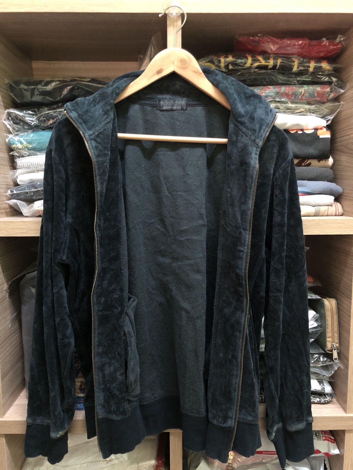 Playboy Playboy Entertaiment For Men Velour Velvet Bomber jacket Size US L / EU 52-54 / 3 - 3 Thumbnail