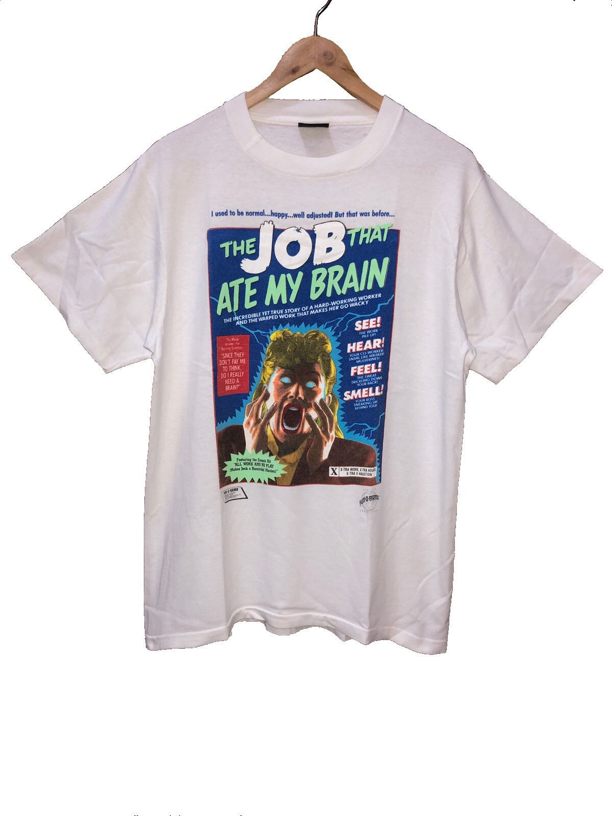Band Tees Rare Vintage 80s Ramones The Job That Ate My Brain Size US L / EU 52-54 / 3 - 1 Thumbnail