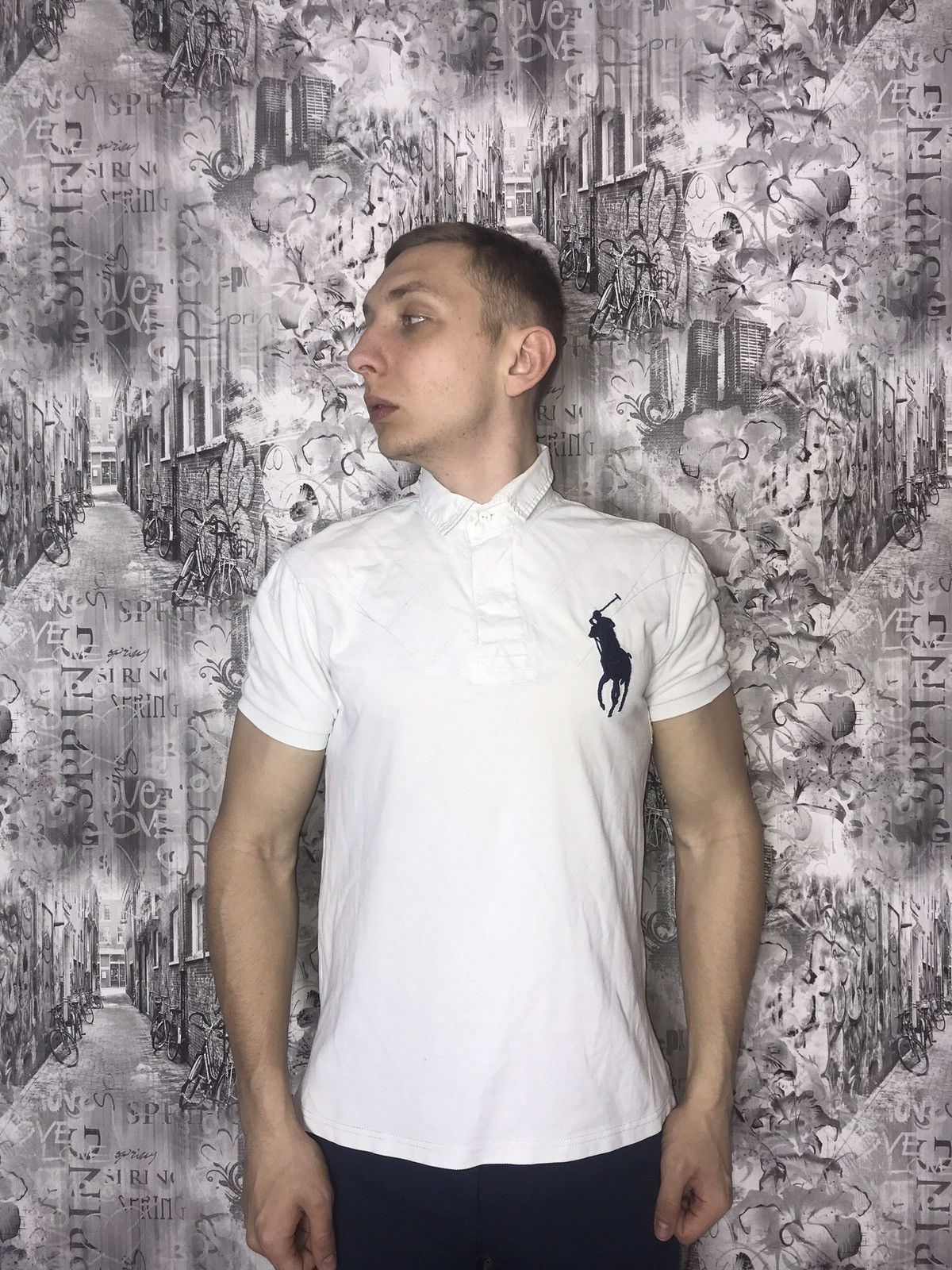 Vintage Vintage Polo Ralph Lauren big logo polo Size US L / EU 52-54 / 3 - 1 Thumbnail