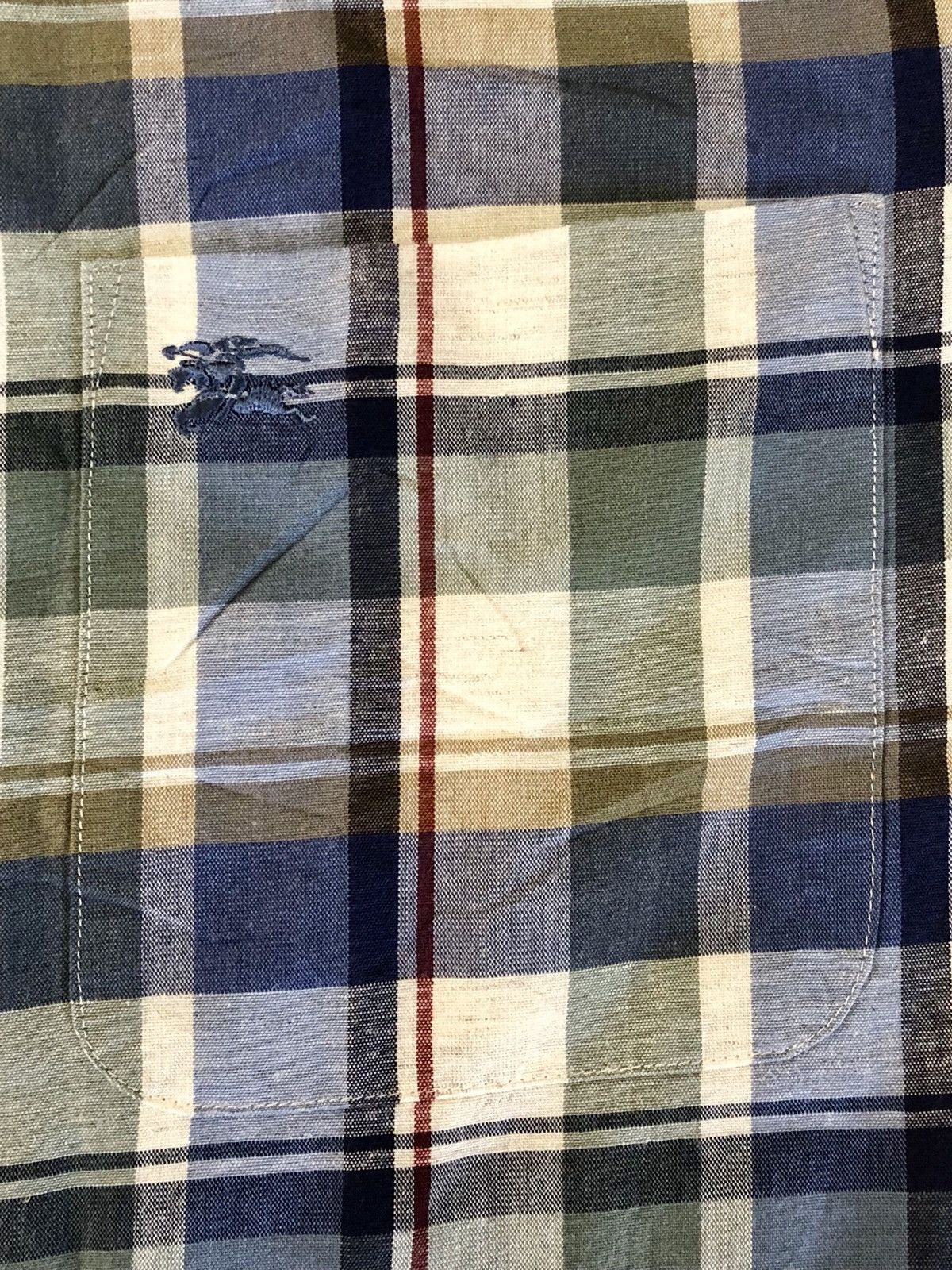 Burberry Vintage 90s Burberry Short Sleeve Button Down Shirts Size US M / EU 48-50 / 2 - 2 Thumbnail