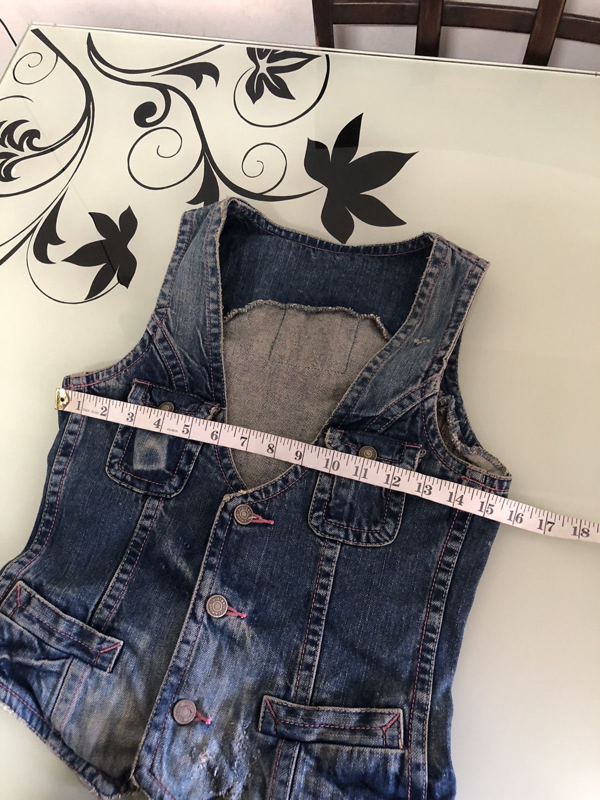 Hysteric Glamour Vintage Hysteric Glamour Distressed Denim Vest Jacket Size XXS / US 00 / IT 34 - 22 Thumbnail
