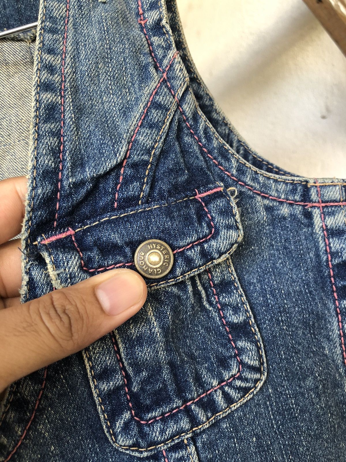 Hysteric Glamour Vintage Hysteric Glamour Distressed Denim Vest Jacket Size XXS / US 00 / IT 34 - 13 Thumbnail