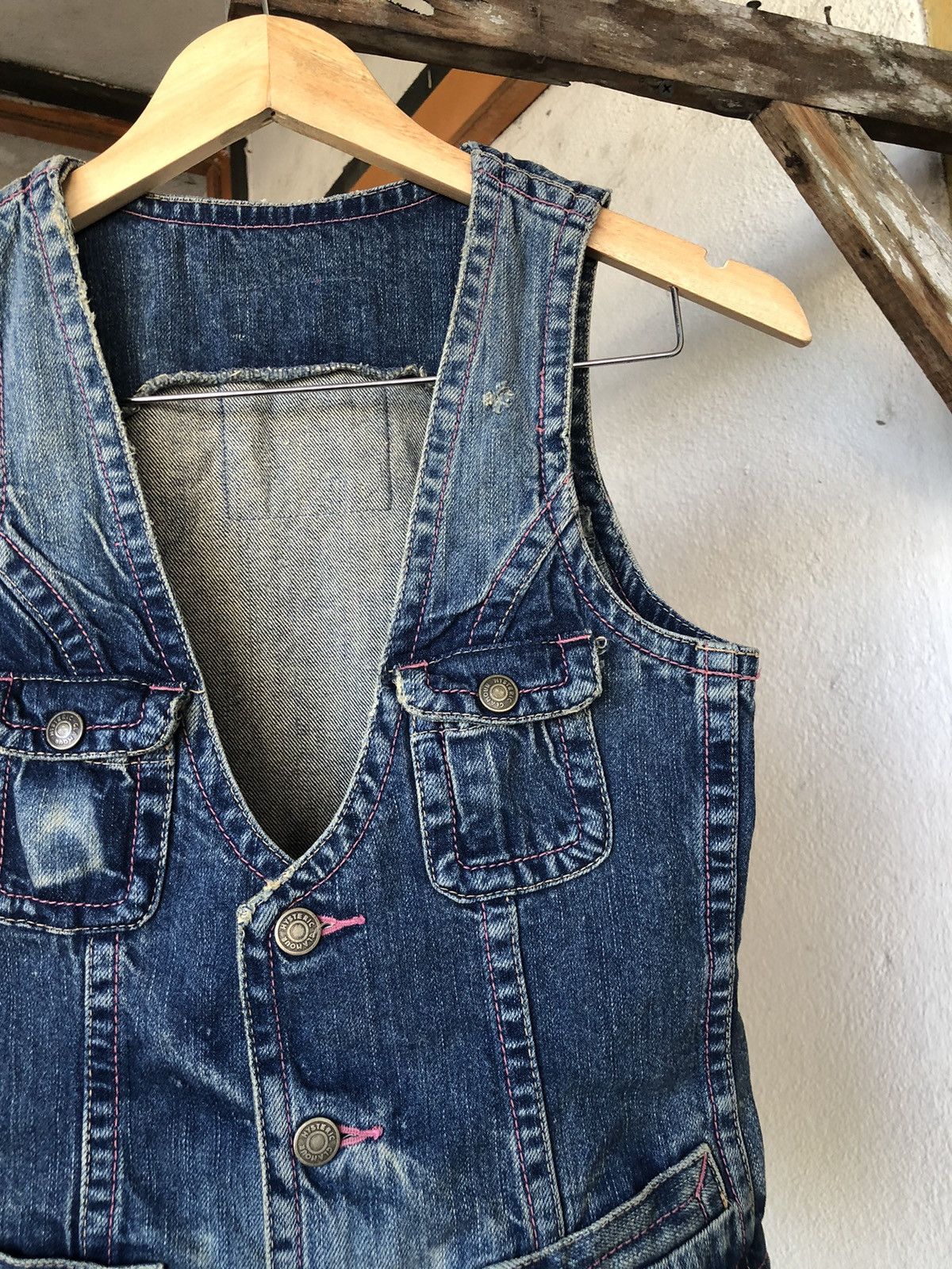 Hysteric Glamour Vintage Hysteric Glamour Distressed Denim Vest Jacket Size XXS / US 00 / IT 34 - 10 Thumbnail