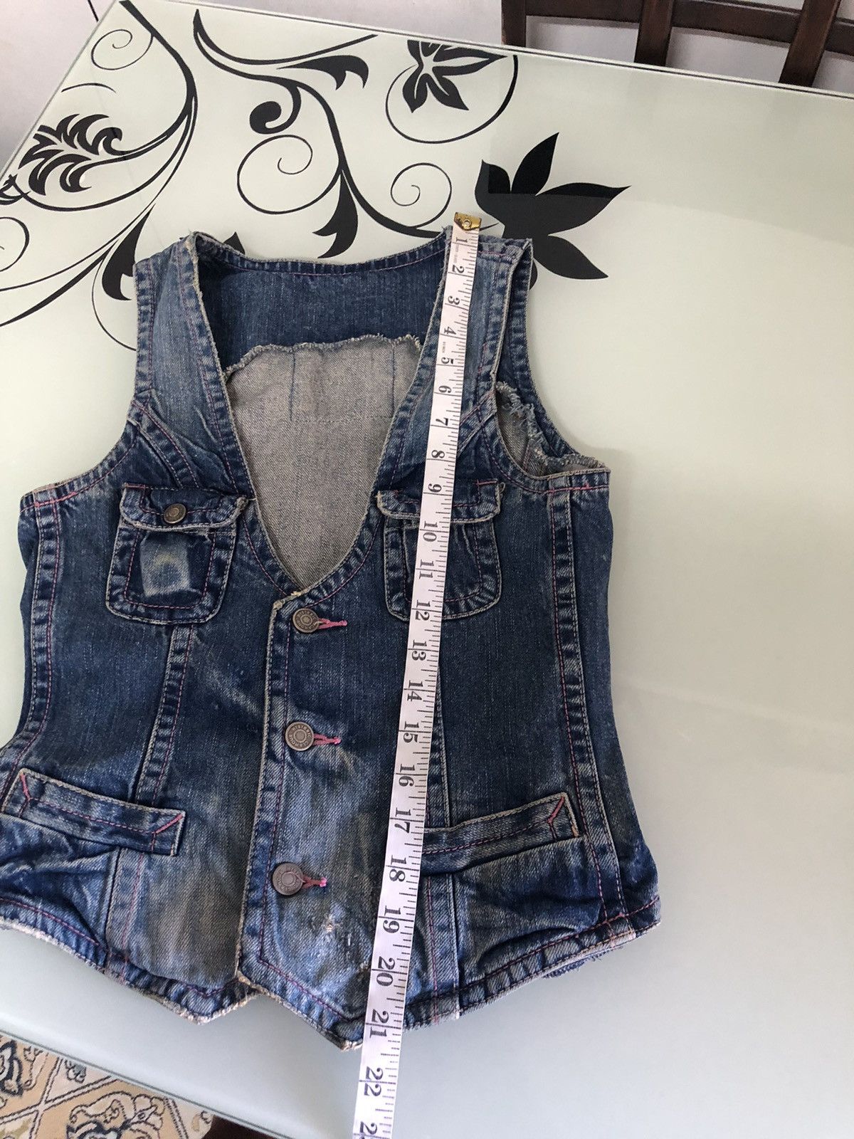 Hysteric Glamour Vintage Hysteric Glamour Distressed Denim Vest Jacket Size XXS / US 00 / IT 34 - 23 Thumbnail