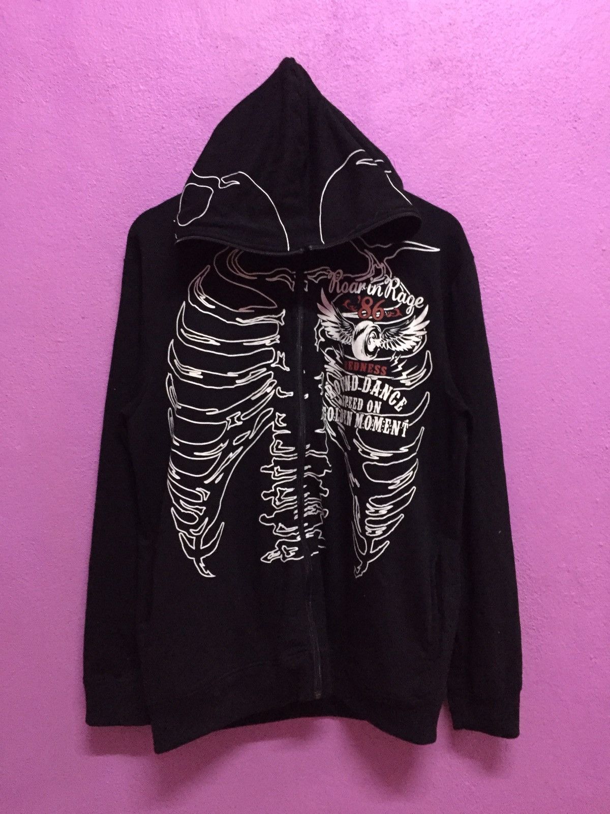 Japanese Brand Skeleton Full Zip Hoodies Size 3L Size US L / EU 52-54 / 3 - 1 Thumbnail