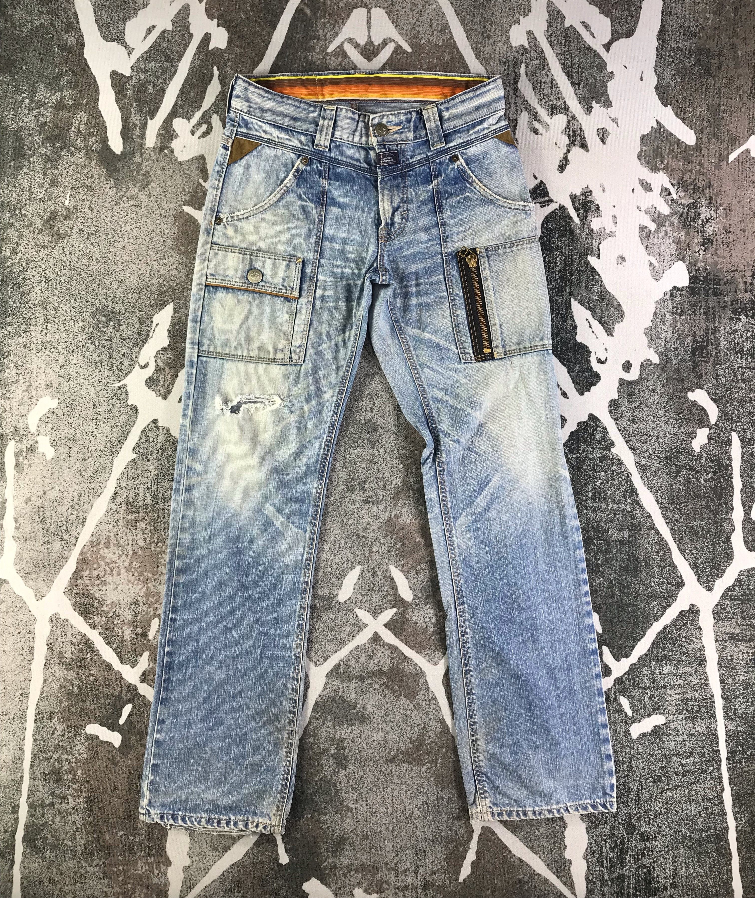 Image of Vintage Edwin Blue Trip Bush Pants Jeans, Men's (Size 30)