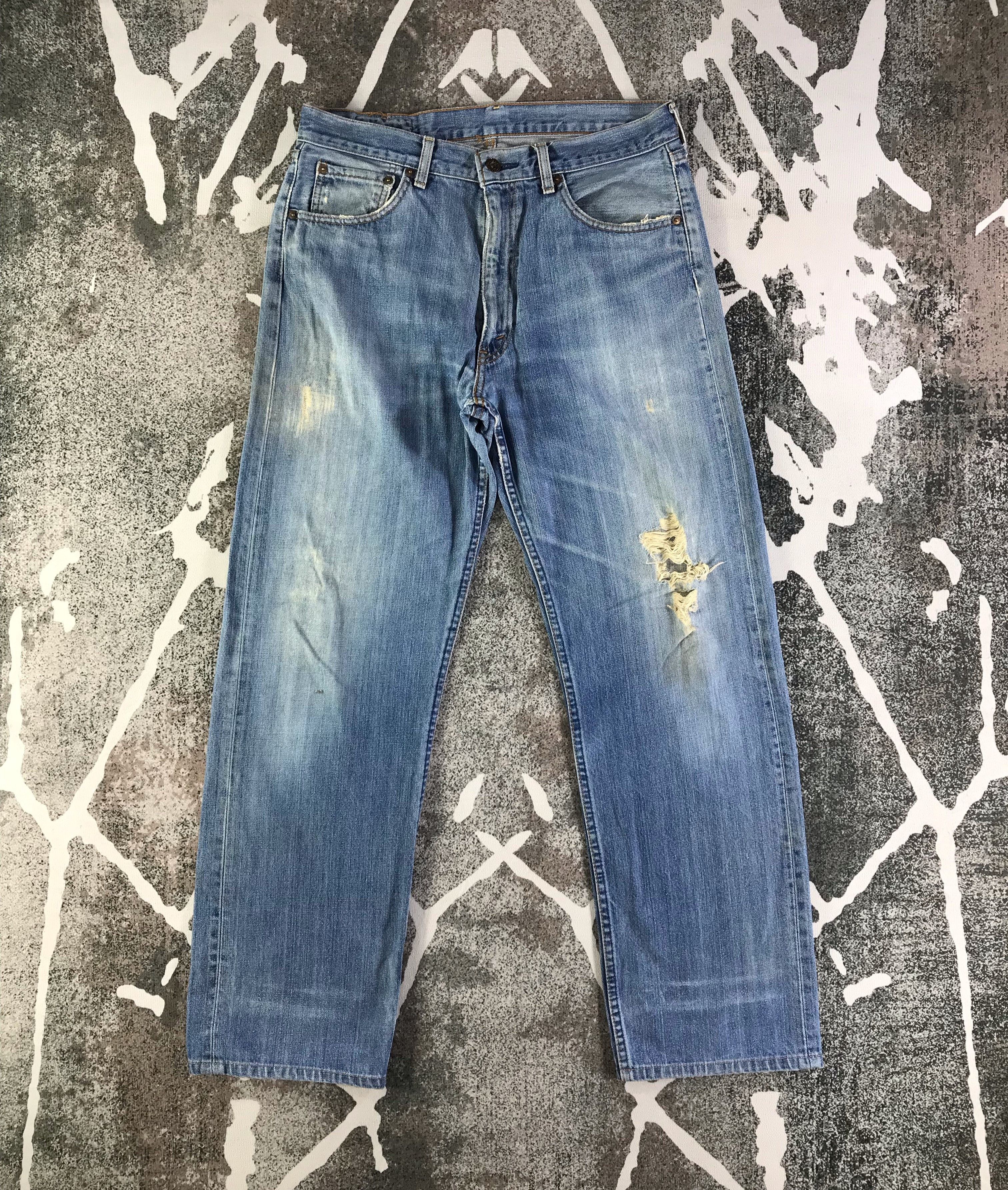 image of Distressed Denim x Levis Vintage 90's Levis 503 Jeans Medium Wash in Blue, Men's (Size 33)
