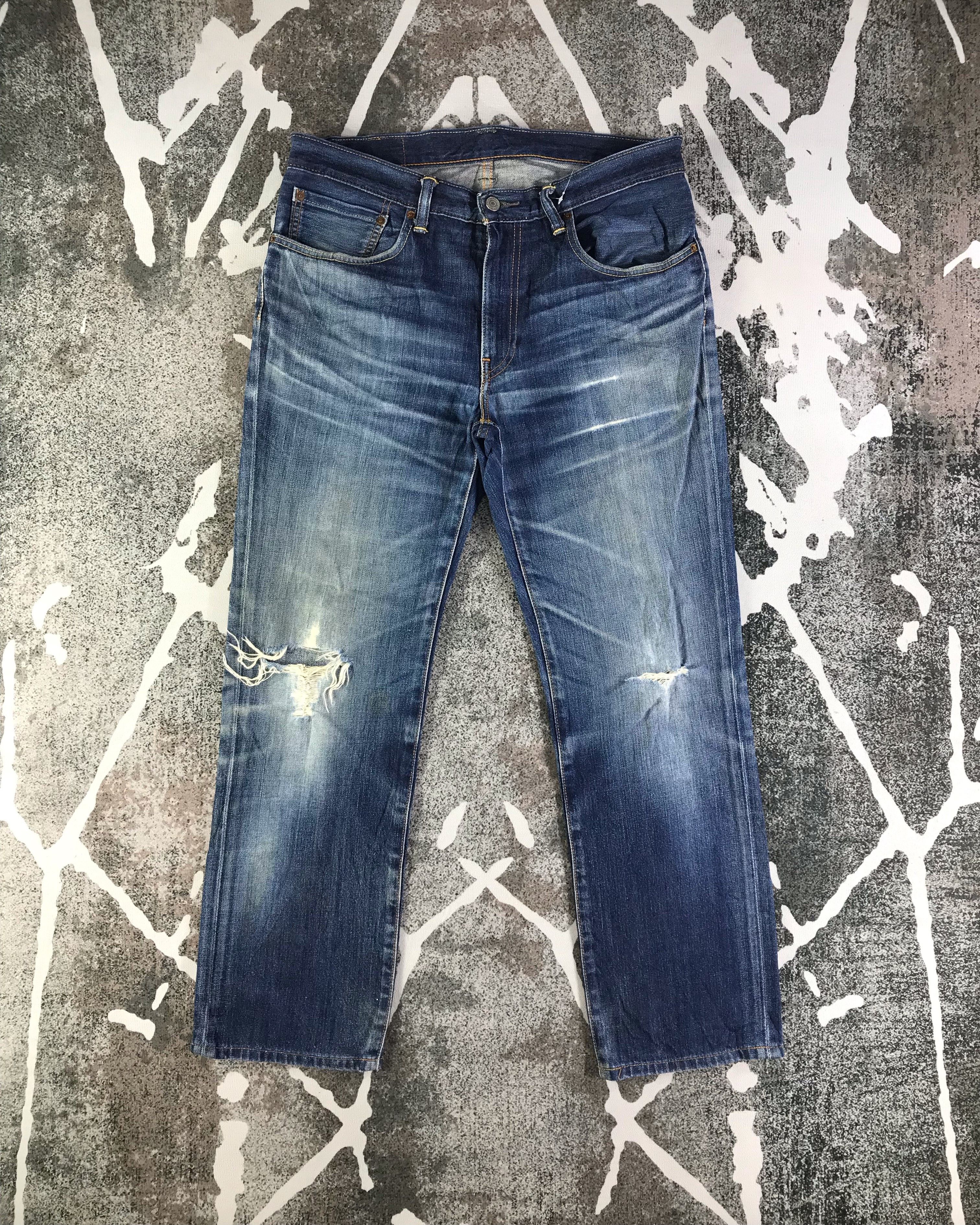 image of Distressed Denim x Levis Vintage Levis 502 Jeans Distress Faded Blue Kj2846, Men's (Size 34)