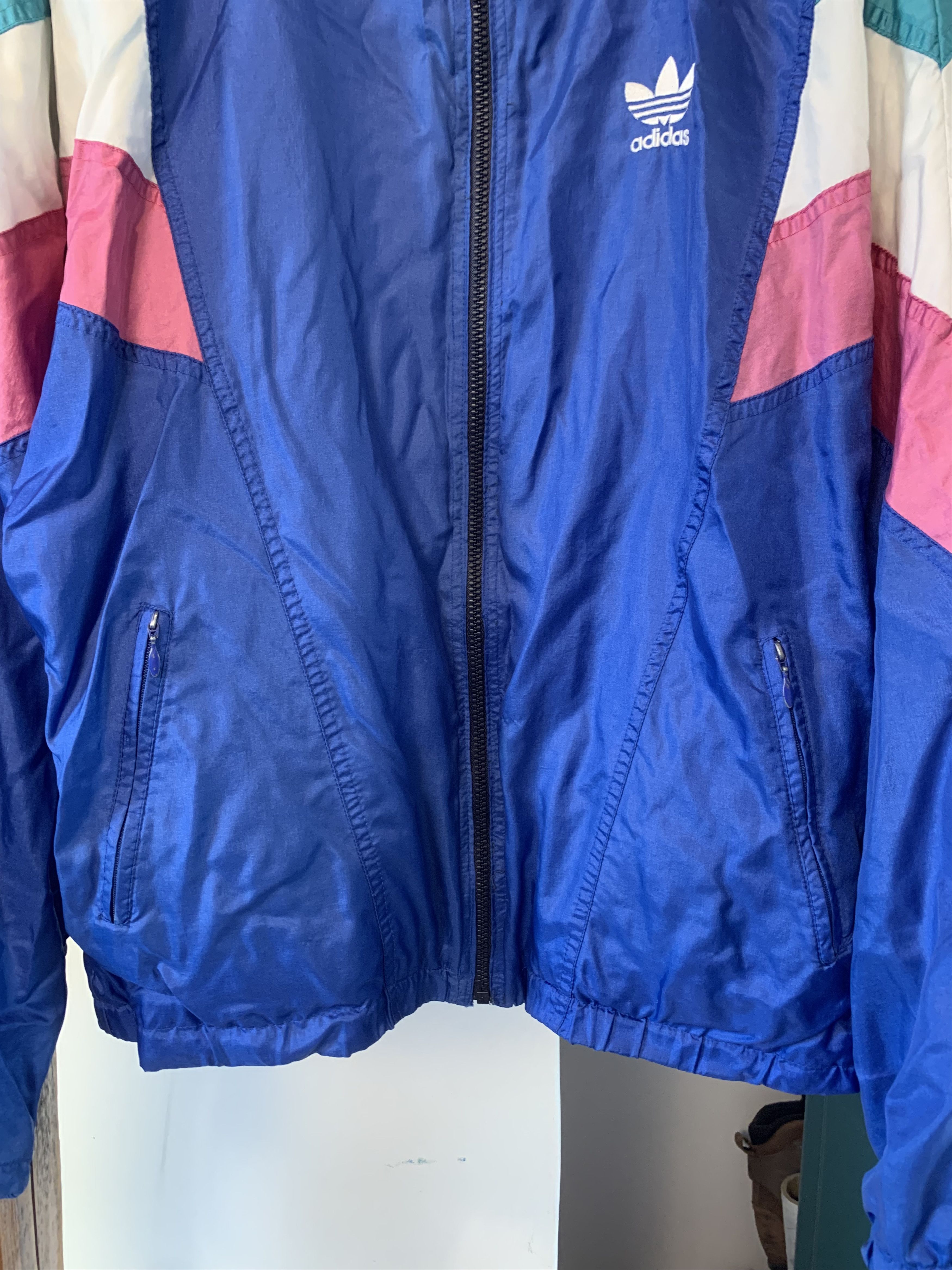 Adidas × Vintage 90s Adidas Retro Blue Windbreaker Jacket M Size US M / EU 48-50 / 2 - 5 Thumbnail