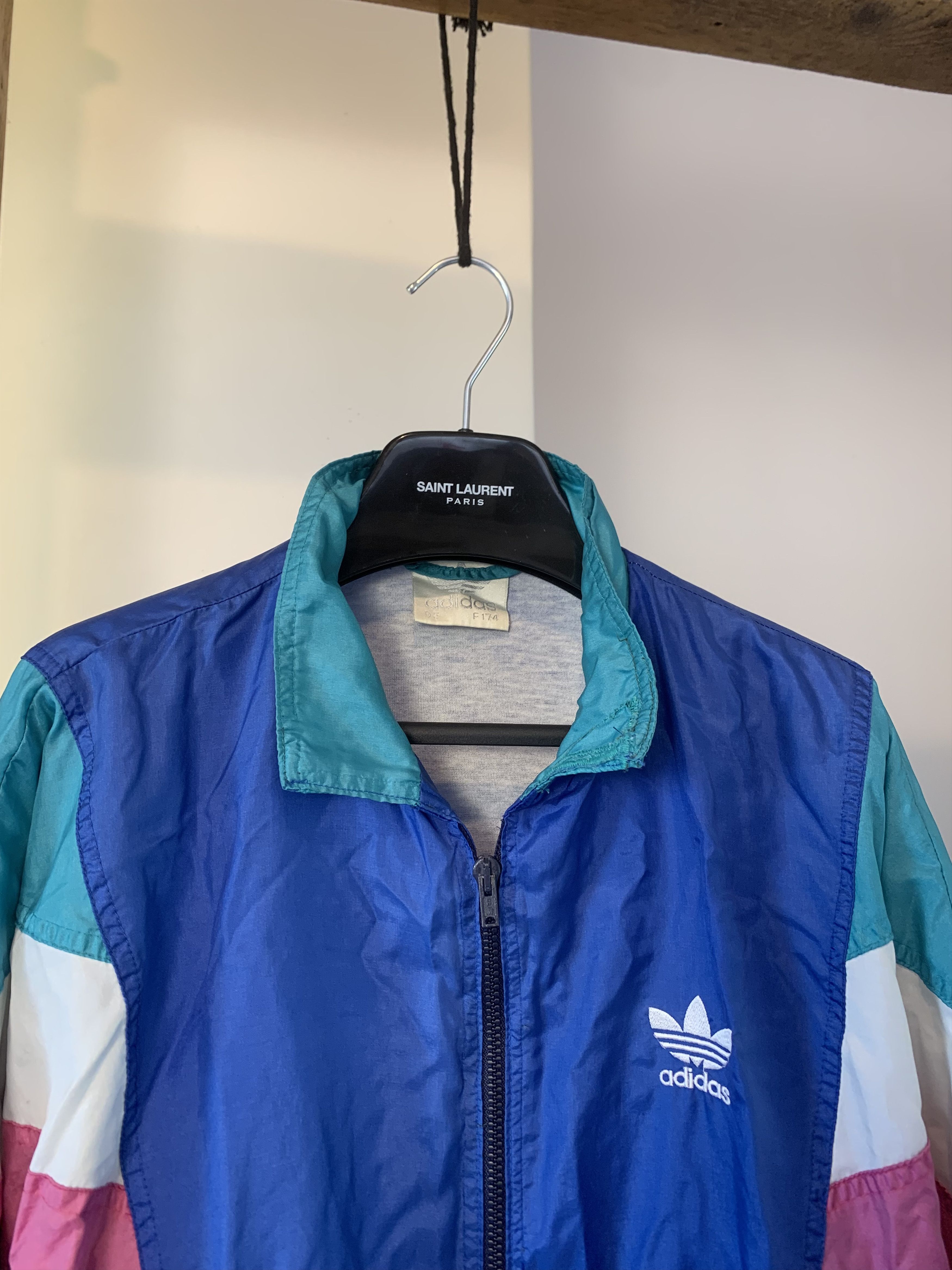 Adidas Vintage Windbreaker 90s Adidas Retro Blue Windbreaker Jacket M Grailed