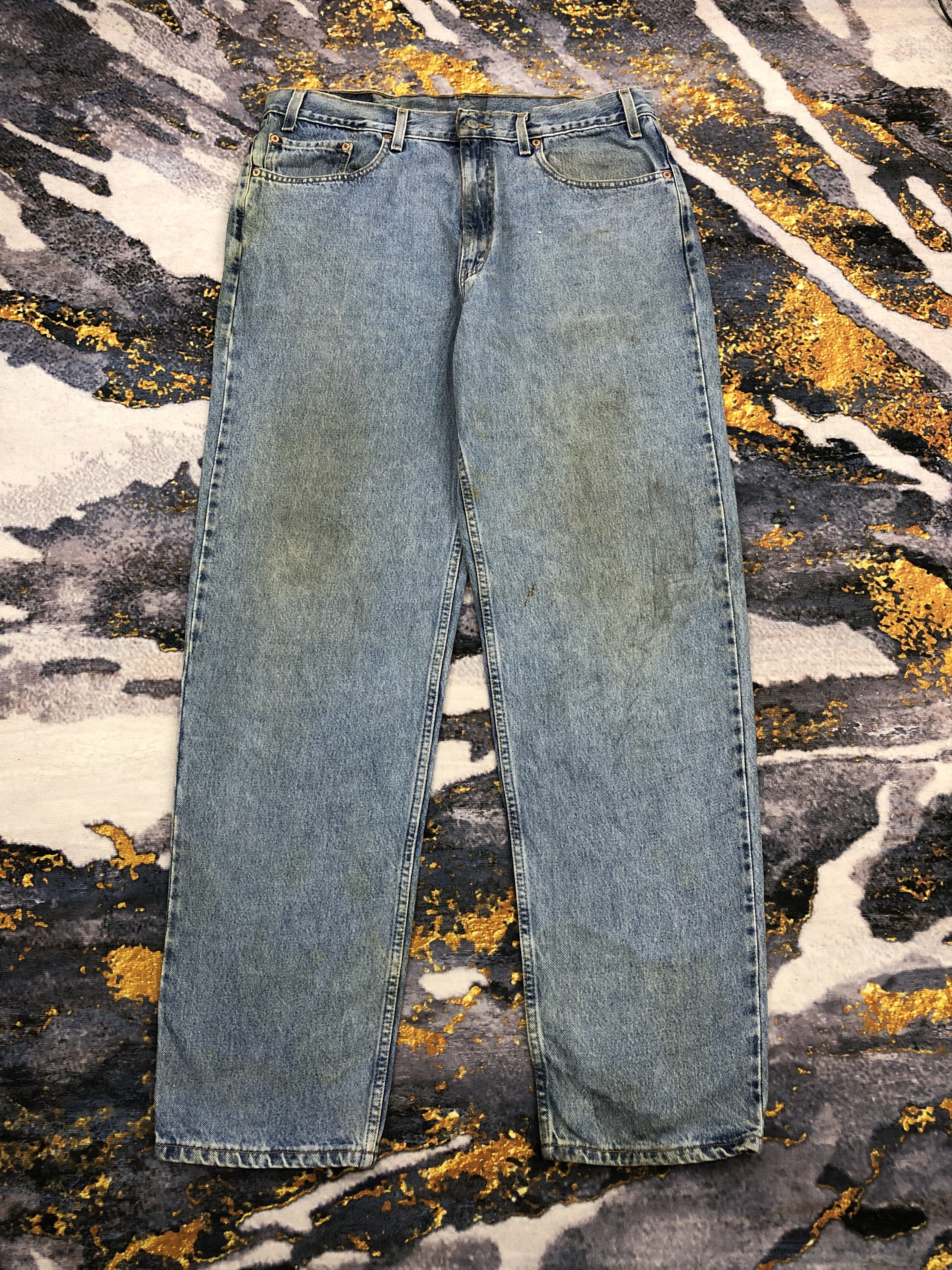 Vintage 90s Levis 550 Faded Blue Jeans 37x33 DPP0151