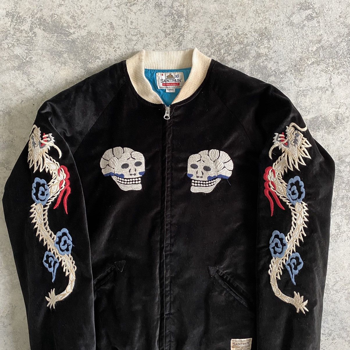 Vintage Vintage Saintpain Velvet Black Sukajan Souvenir Jacket Size US M / EU 48-50 / 2 - 4 Thumbnail
