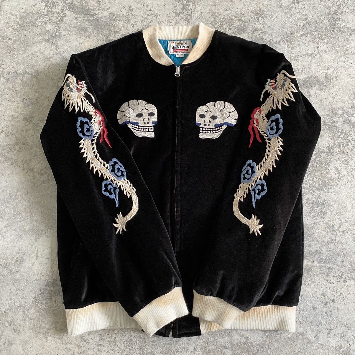 Vintage Vintage Saintpain Velvet Black Sukajan Souvenir Jacket Size US M / EU 48-50 / 2 - 8 Thumbnail