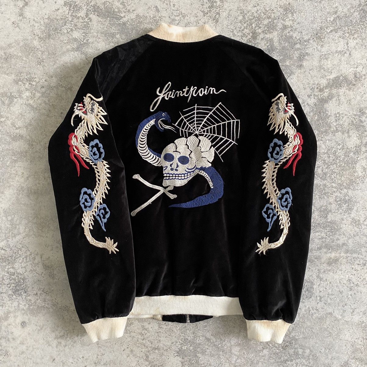 90s vintage souvenir jacket velvet black