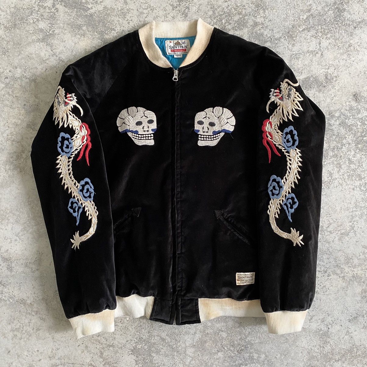 Vintage Vintage Saintpain Velvet Black Sukajan Souvenir Jacket Size US M / EU 48-50 / 2 - 3 Thumbnail