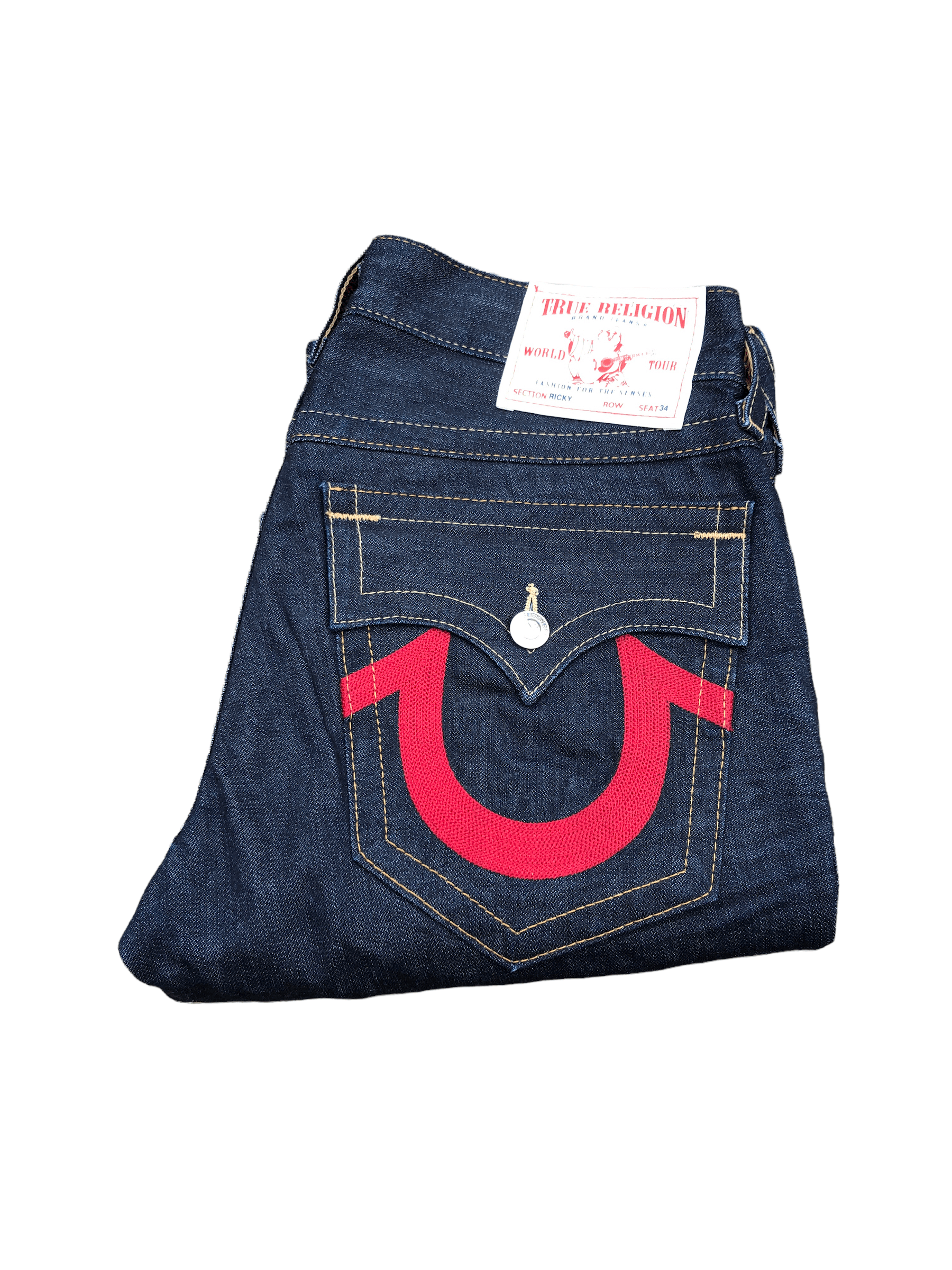 True Religion × Vintage Vintage True Religion Jeans Size 33 RICKY Red Horshoe Size US 33 - 9 Thumbnail