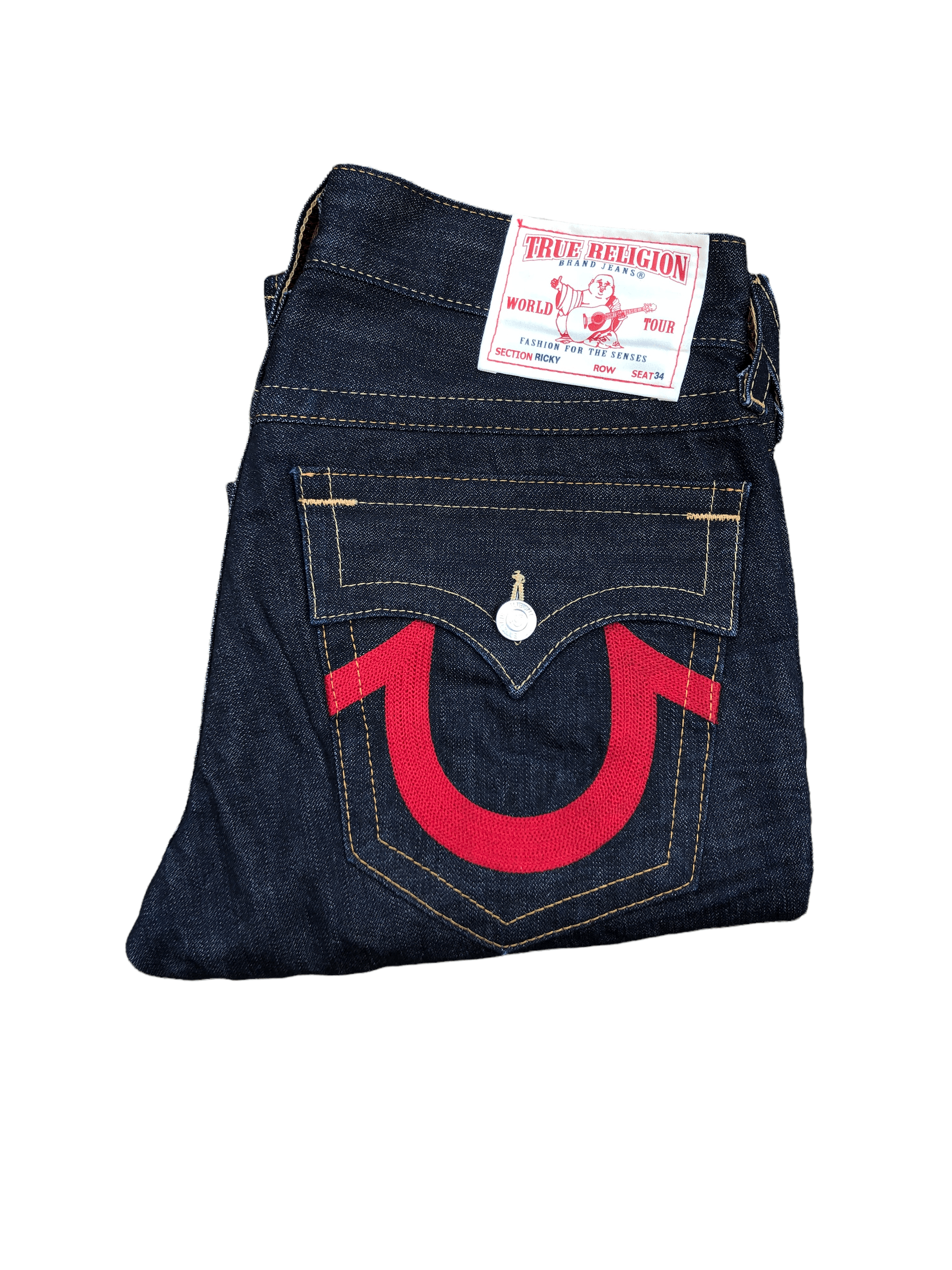True Religion × Vintage Vintage True Religion Jeans Size 33 RICKY Red Horshoe Size US 33 - 1 Thumbnail