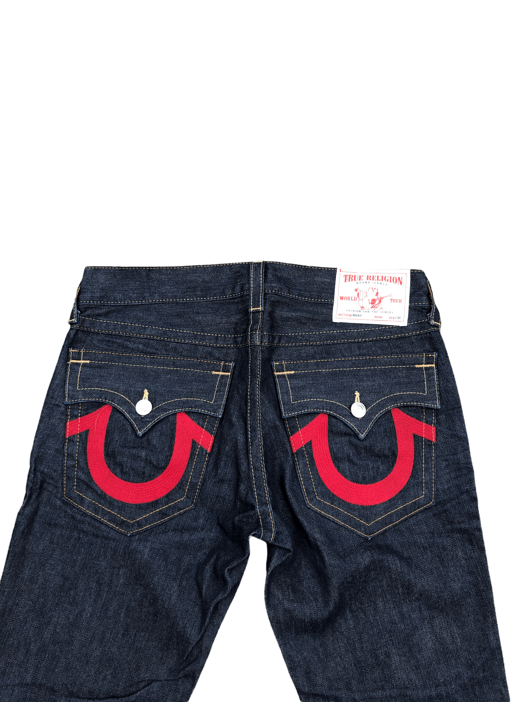 True Religion × Vintage Vintage True Religion Jeans Size 33 RICKY Red Horshoe Size US 33 - 2 Thumbnail