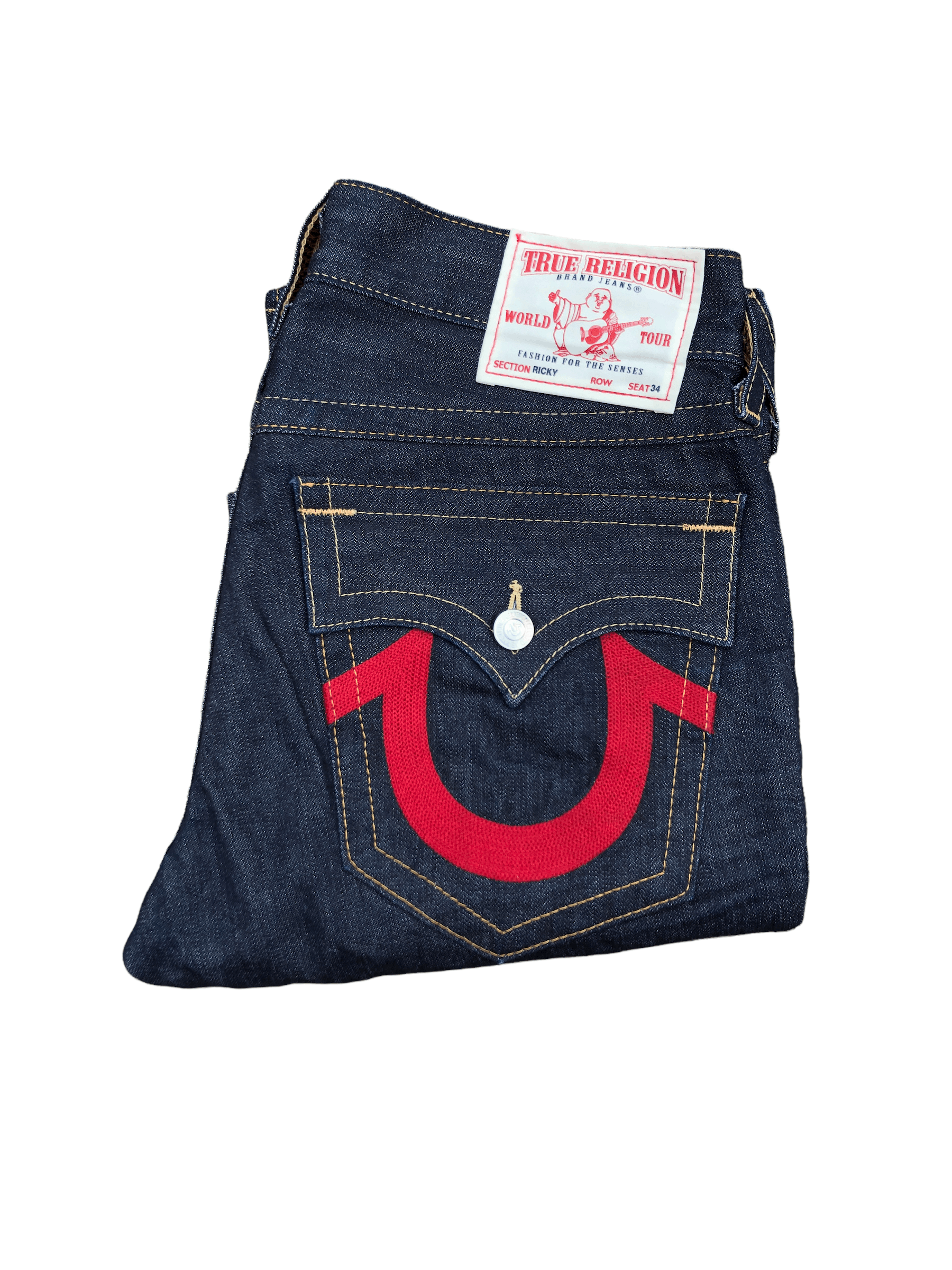 True Religion × Vintage Vintage True Religion Jeans Size 33 RICKY Red Horshoe Size US 33 - 8 Thumbnail
