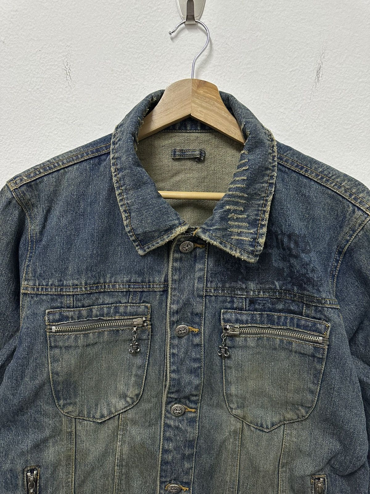 Vintage Japanese Bernings Rare Trucker Distressed Denim Jacket Size US M / EU 48-50 / 2 - 11 Thumbnail
