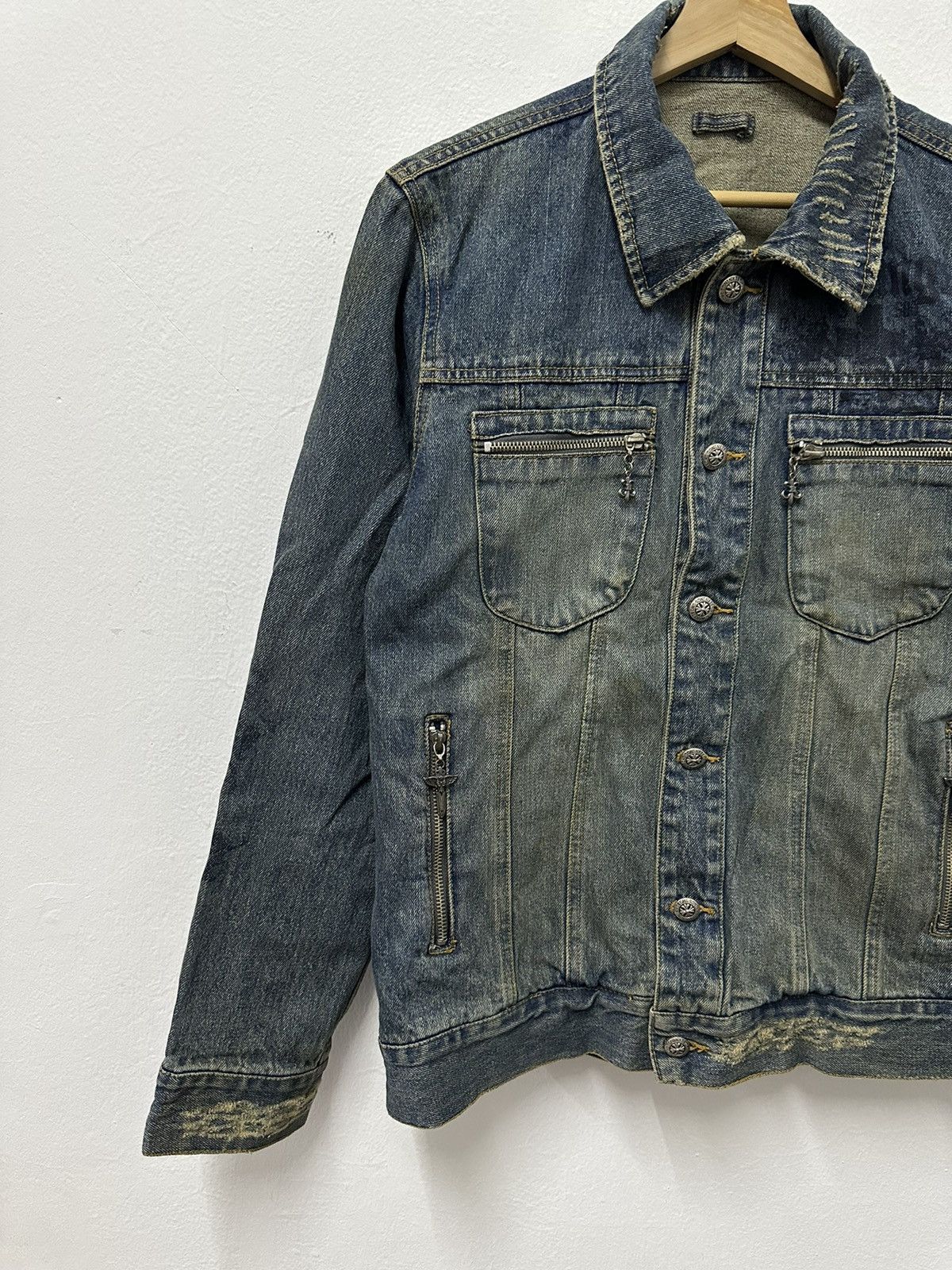 Vintage Japanese Bernings Rare Trucker Distressed Denim Jacket Size US M / EU 48-50 / 2 - 2 Thumbnail