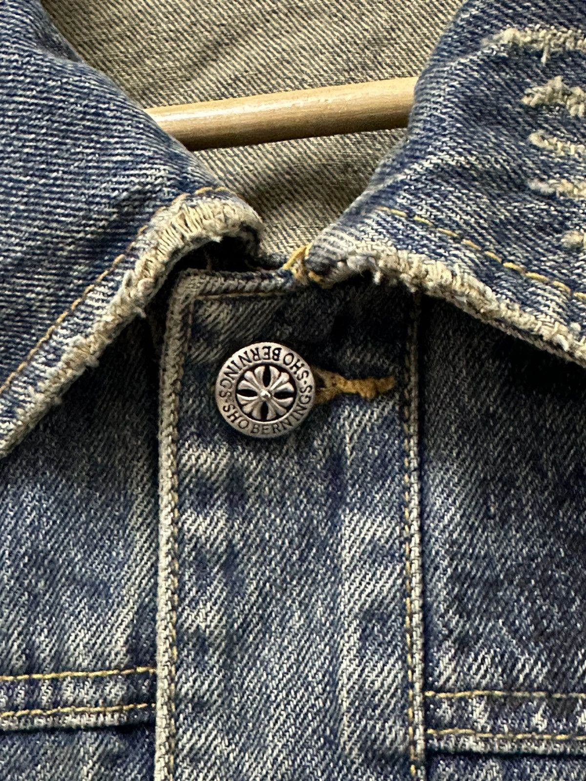 Vintage Japanese Bernings Rare Trucker Distressed Denim Jacket Size US M / EU 48-50 / 2 - 7 Thumbnail