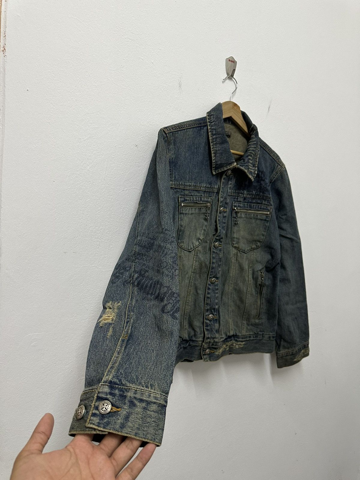 Vintage Japanese Bernings Rare Trucker Distressed Denim Jacket Size US M / EU 48-50 / 2 - 13 Thumbnail