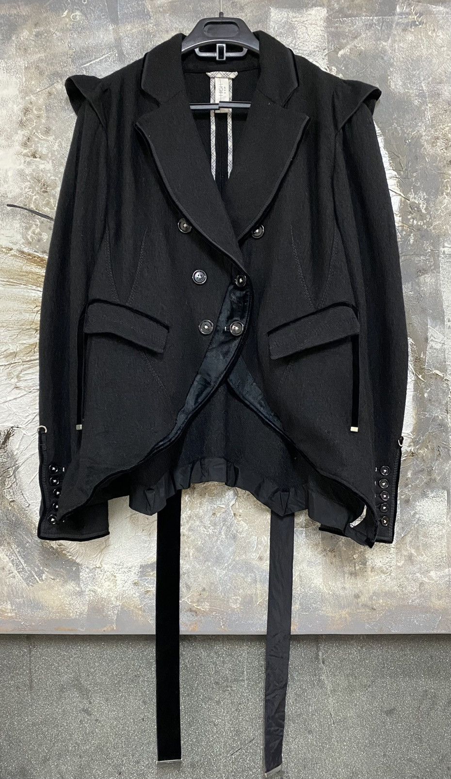 Japanese Brand H.I.G.H Use by Claire Campbell Avant Garde Black Coat Size S / US 4 / IT 40 - 2 Thumbnail