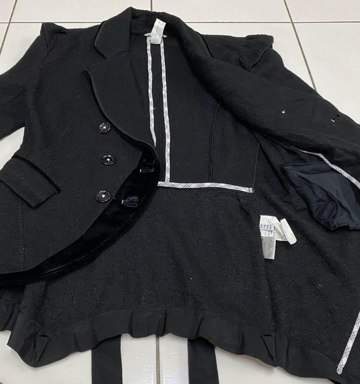 Japanese Brand H.I.G.H Use by Claire Campbell Avant Garde Black Coat Size S / US 4 / IT 40 - 14 Thumbnail