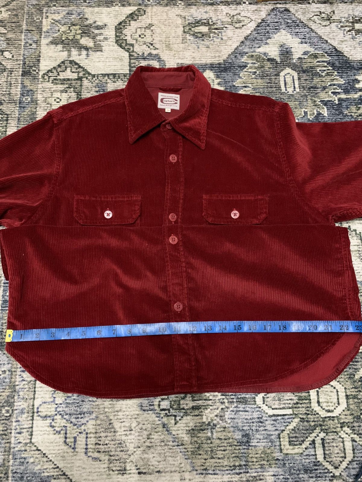Carhartt Rare Vintage Carhartt Corduroy Velvet Long Sleeve Shirt Size US M / EU 48-50 / 2 - 10 Thumbnail
