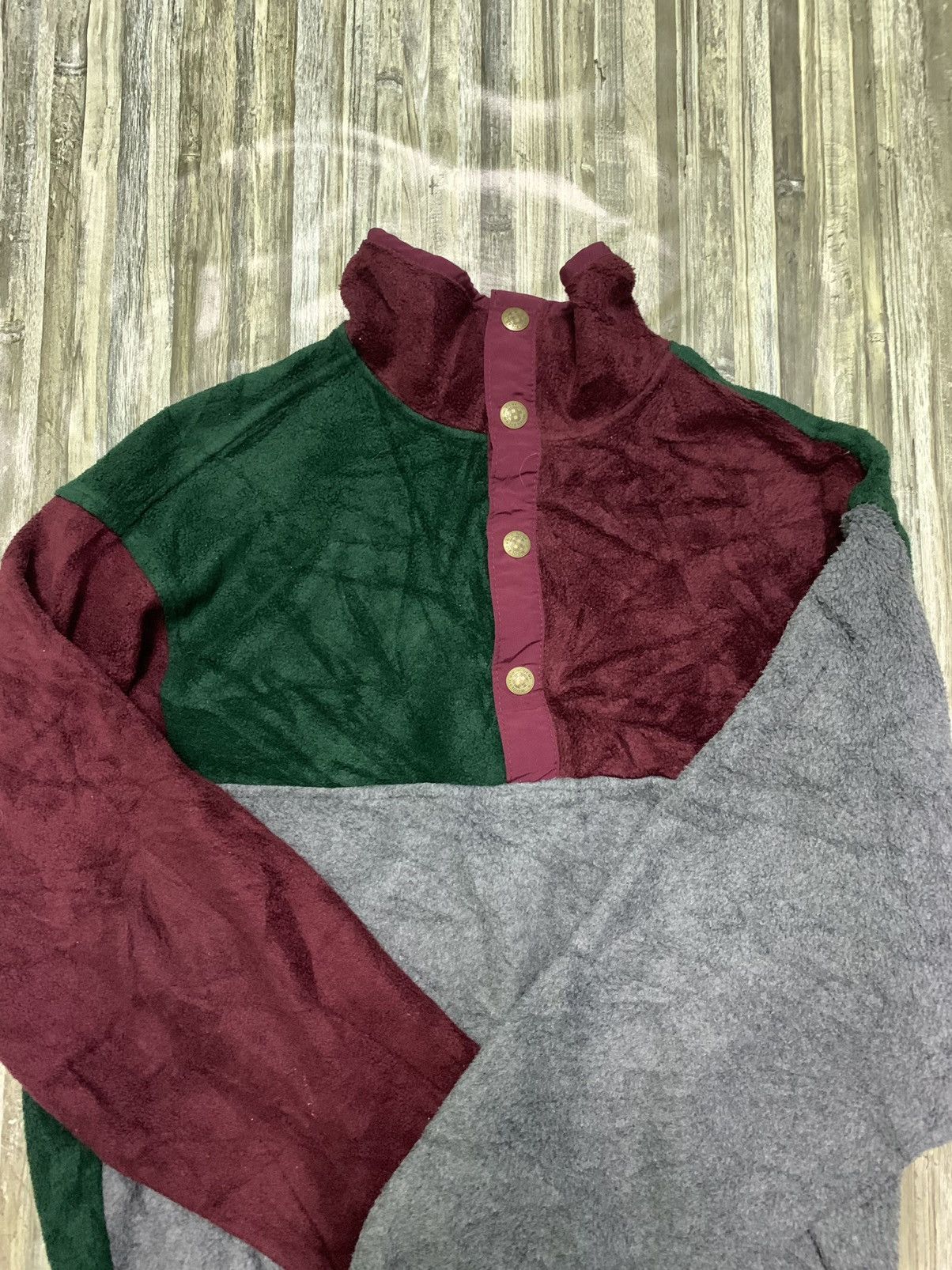 Nice Vintage Woolrich Tricolor Fleece Half Button Jacket