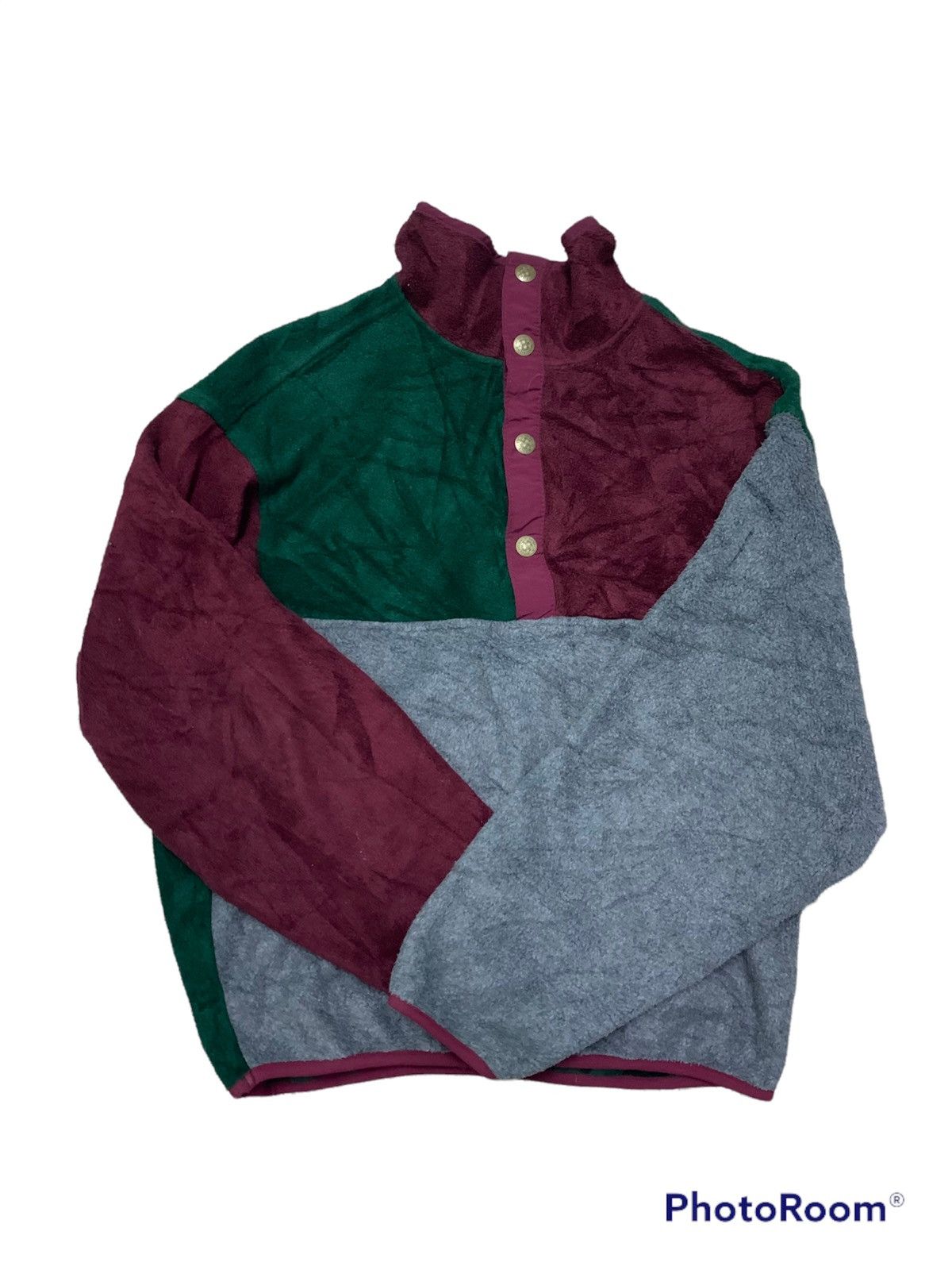 Nice Vintage Woolrich Tricolor Fleece Half Button Jacket