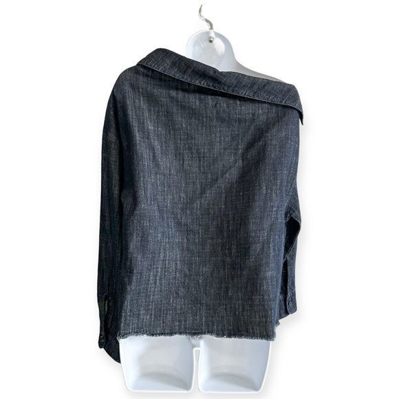 Rta RTA Demin Off Shoulder Blouse, Size XS, Dark blue Size XS / US 0-2 / IT 36-38 - 2 Thumbnail