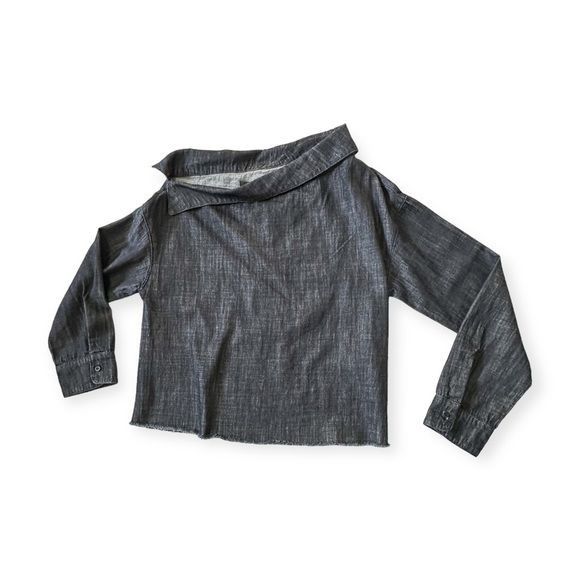 Rta RTA Demin Off Shoulder Blouse, Size XS, Dark blue Size XS / US 0-2 / IT 36-38 - 3 Thumbnail