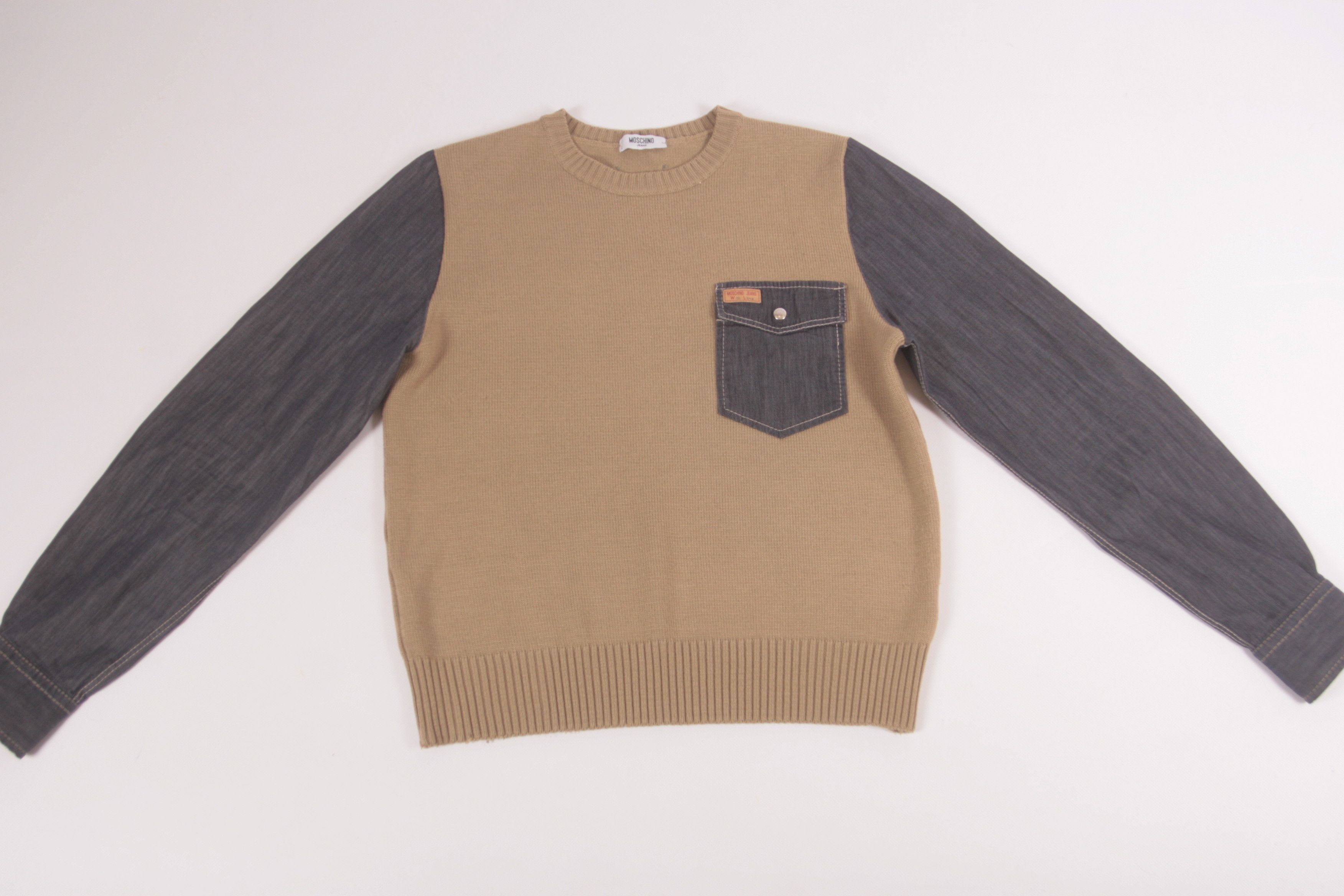 Moschino Moschino Jeans Cotton Blend Knit Sweat With Denim Sleeves Size US M / EU 48-50 / 2 - 5 Thumbnail