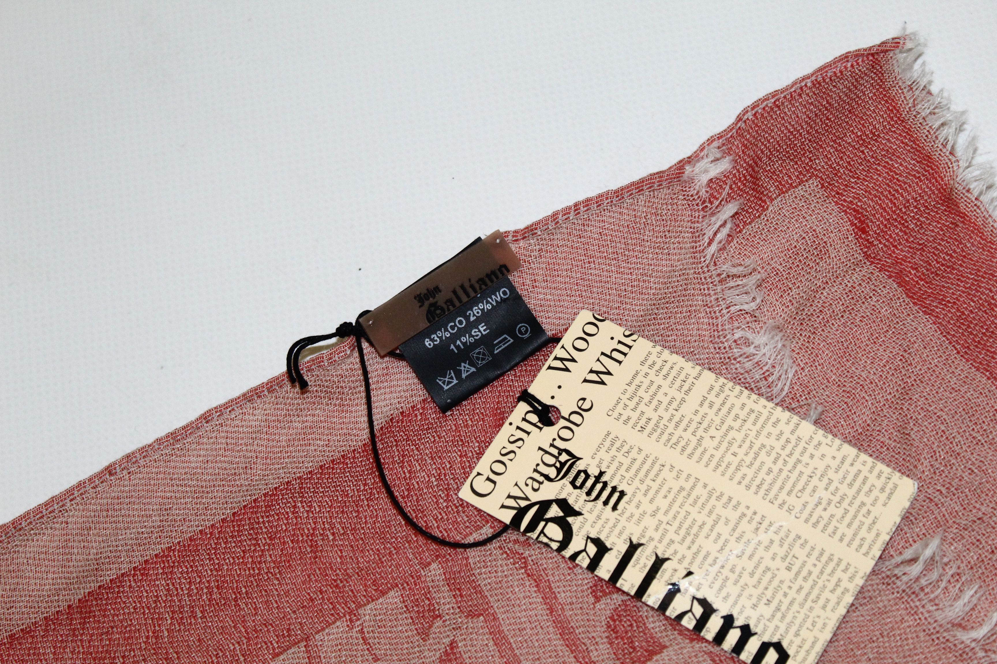 John Galliano John Galliano Gazette Barcode Logo Blend Big Long Scarf Size ONE SIZE - 4 Thumbnail