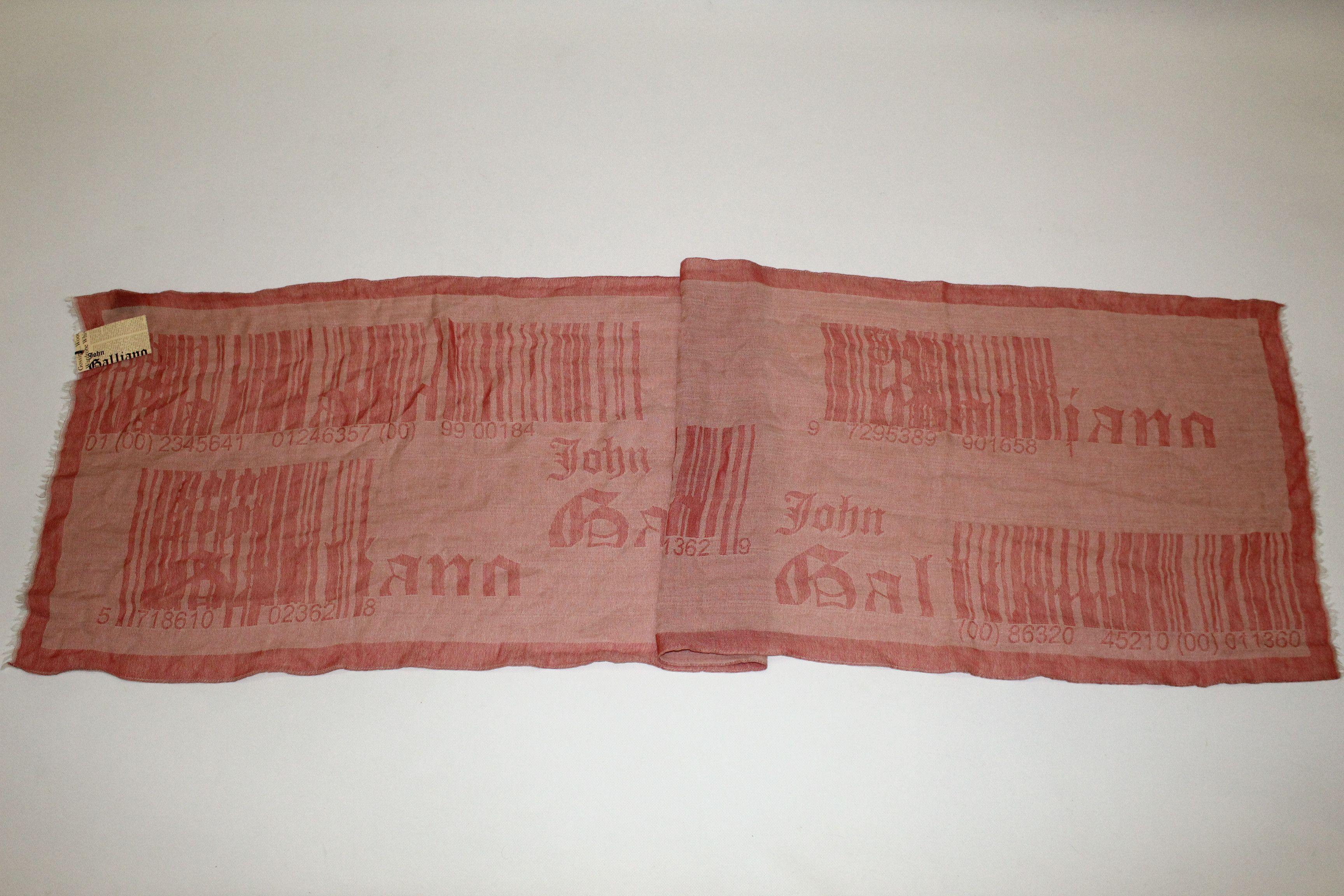 John Galliano John Galliano Gazette Barcode Logo Blend Big Long Scarf Size ONE SIZE - 3 Thumbnail