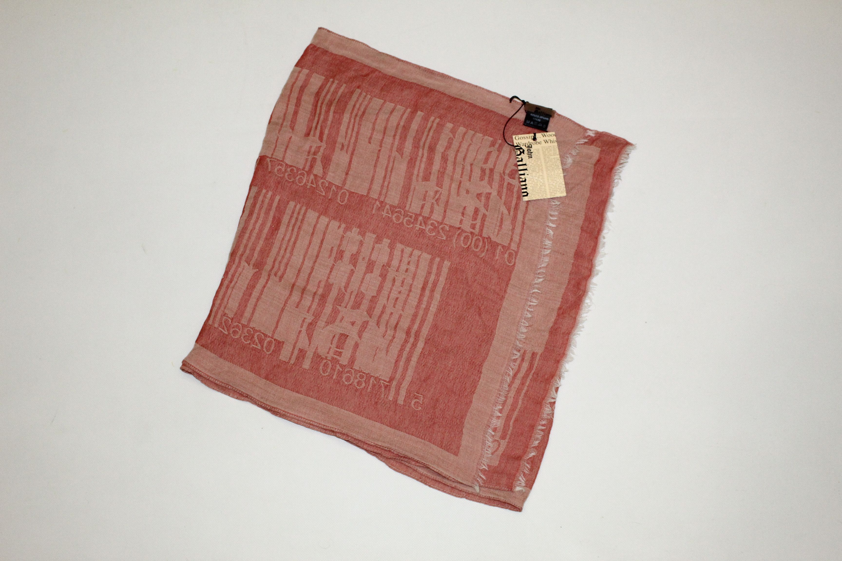 John Galliano John Galliano Gazette Barcode Logo Blend Big Long Scarf Size ONE SIZE - 8 Thumbnail