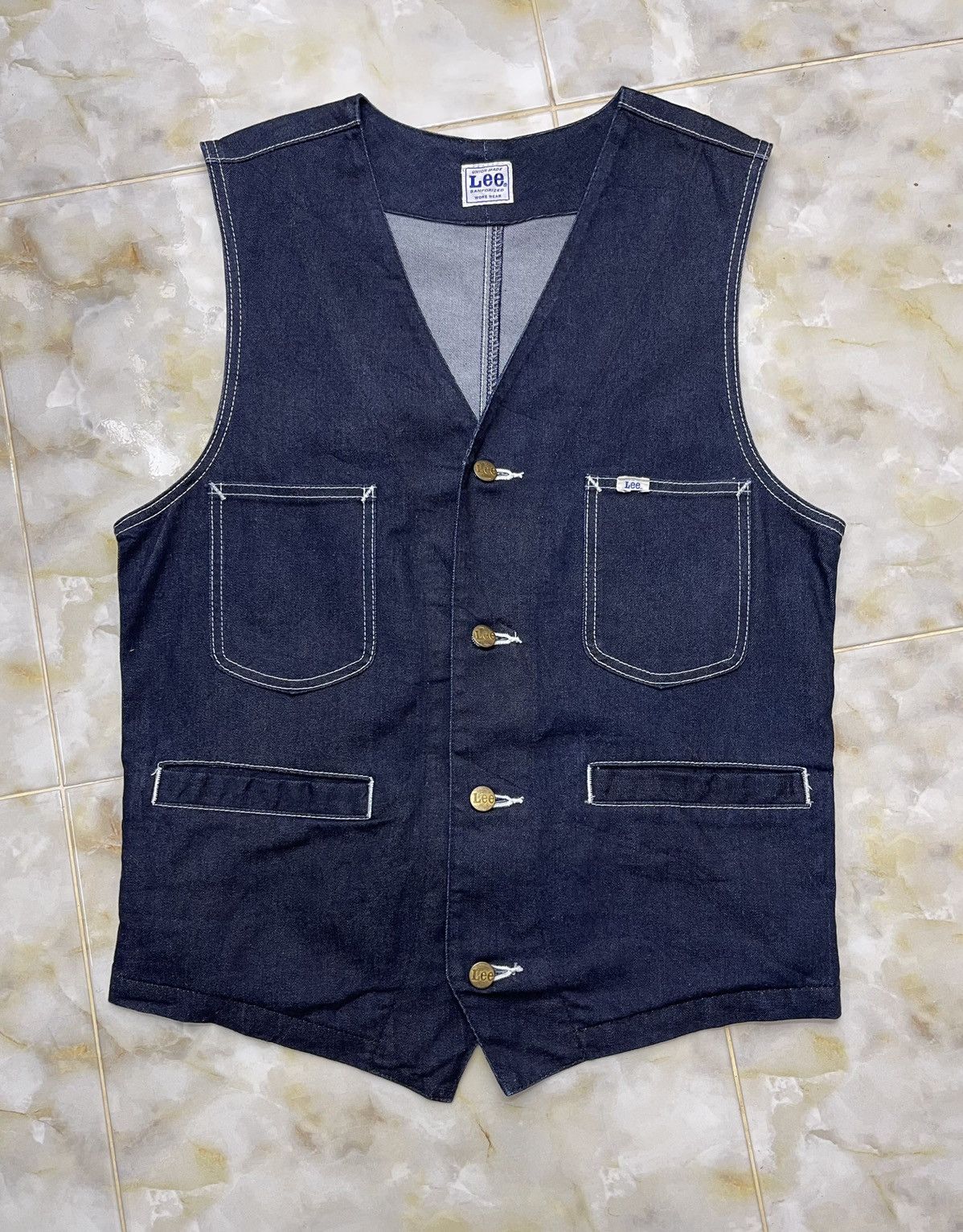 Lee Vintage Lee OZ Indigo denim Workwear Vest Jacket Size US M / EU 48-50 / 2 - 5 Thumbnail