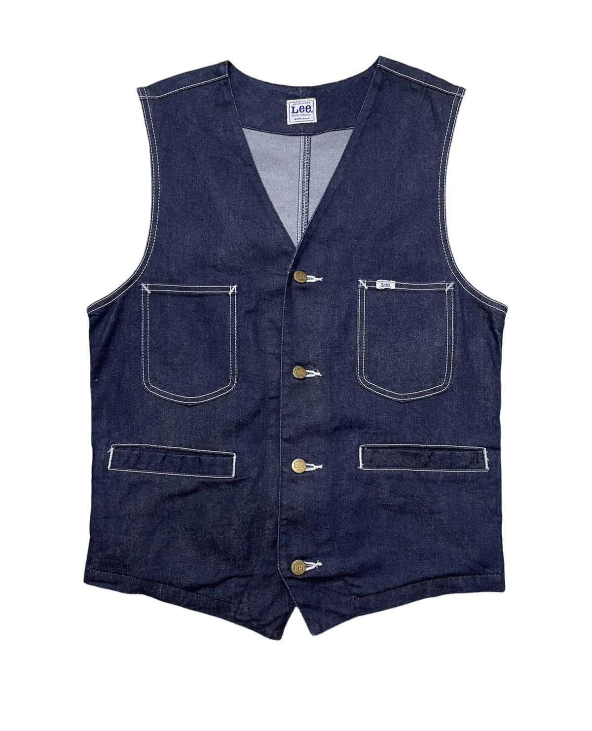 Lee Vintage Lee OZ Indigo denim Workwear Vest Jacket Size US M / EU 48-50 / 2 - 1 Thumbnail